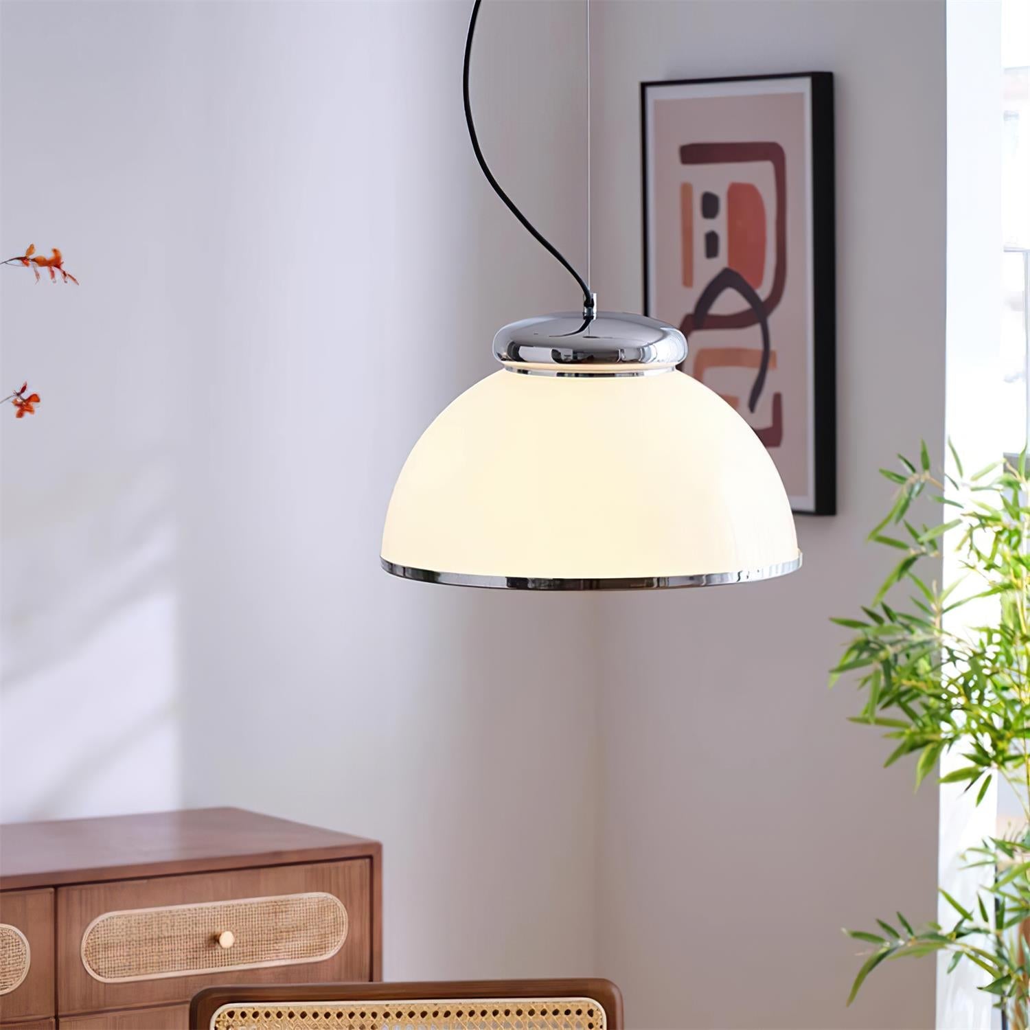 Lita Pendant Lamp Glass Dome Chrome Trim - Letslighting