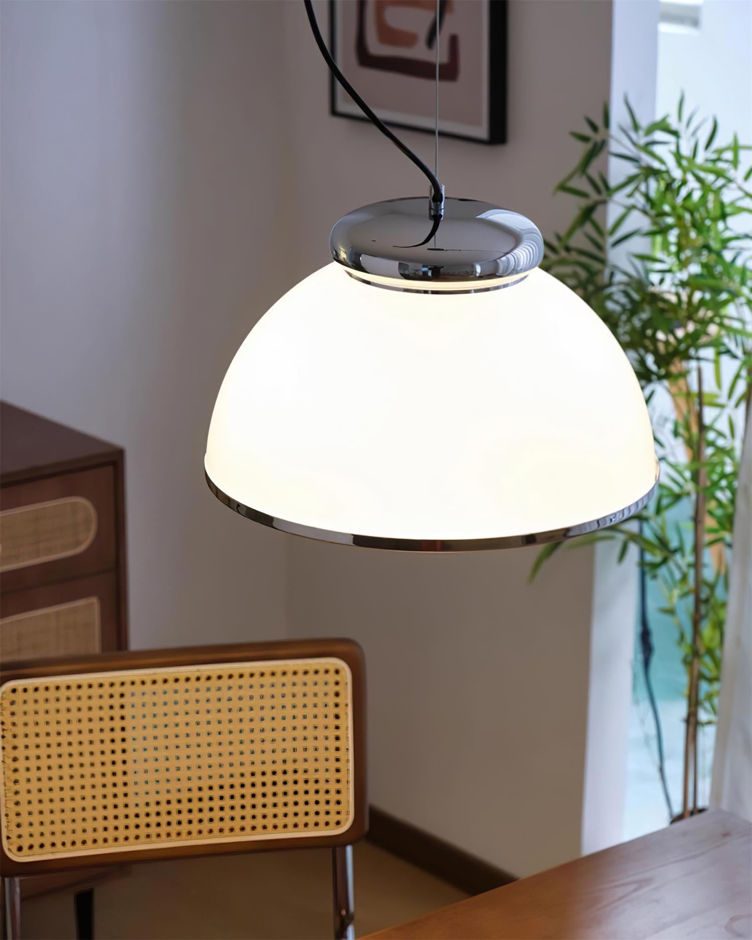 Lita Pendant Lamp Glass Dome Chrome Trim - Letslighting