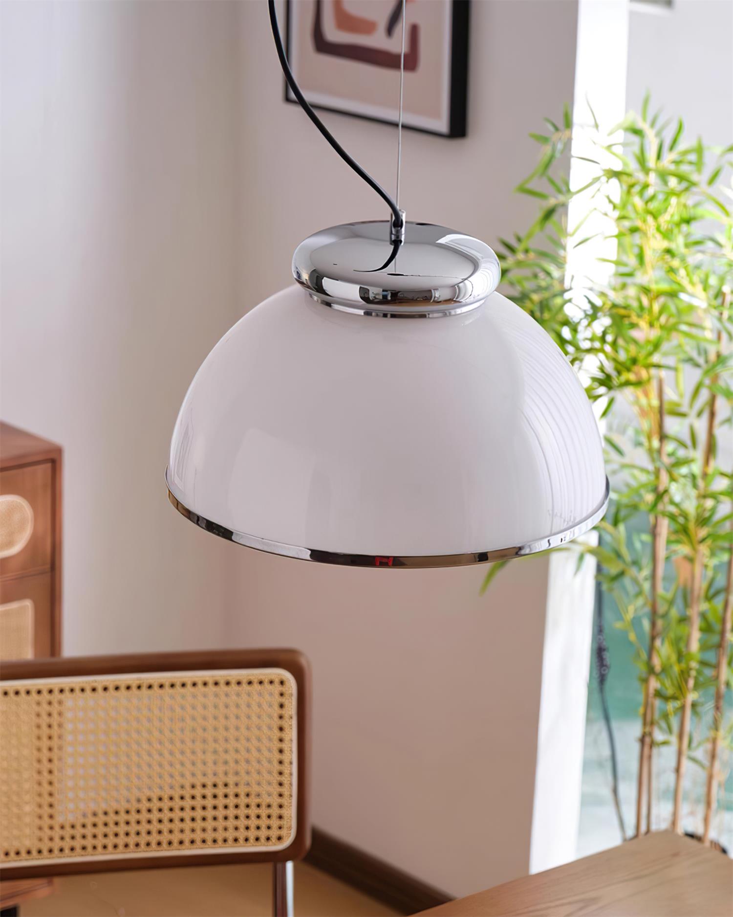 Lita Pendant Lamp Glass Dome Chrome Trim - Letslighting