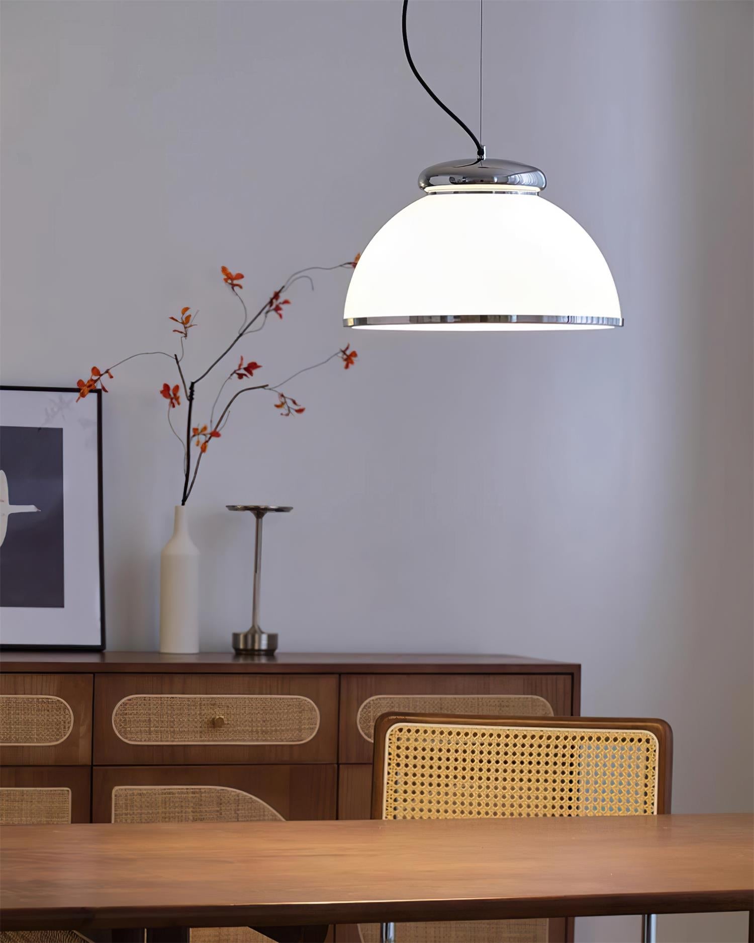 Lita Pendant Lamp Glass Dome Chrome Trim - Letslighting