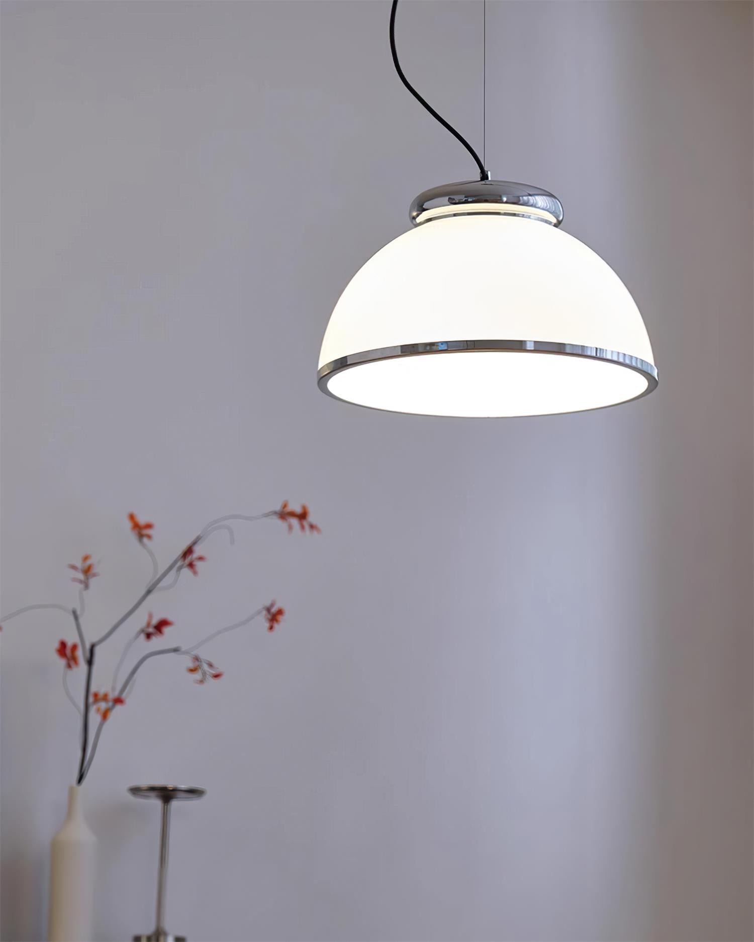 Lita Pendant Lamp Glass Dome Chrome Trim - Letslighting