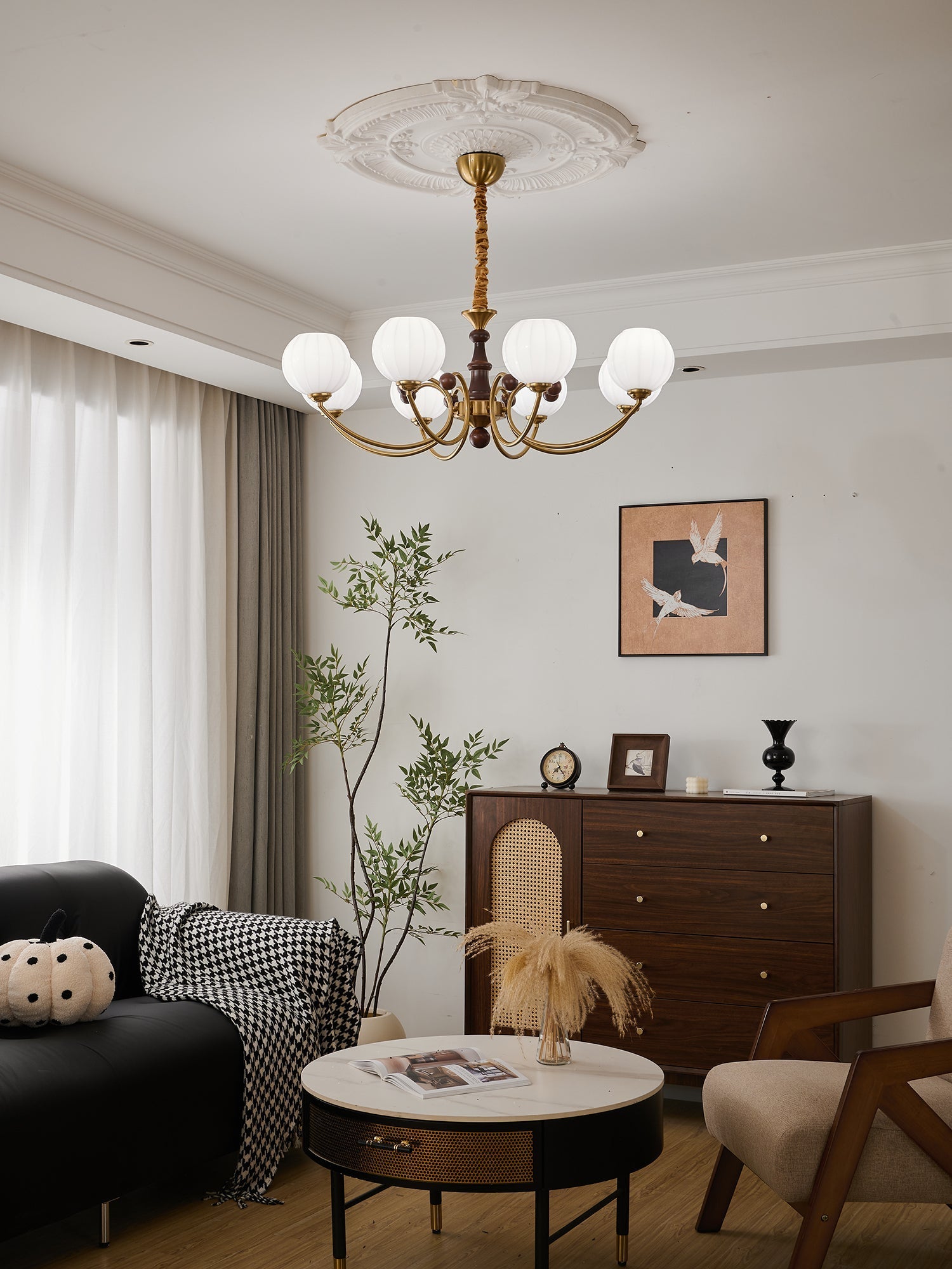 Omirara Traditional Elegance Vintage Wood Chandelier - Letslighting