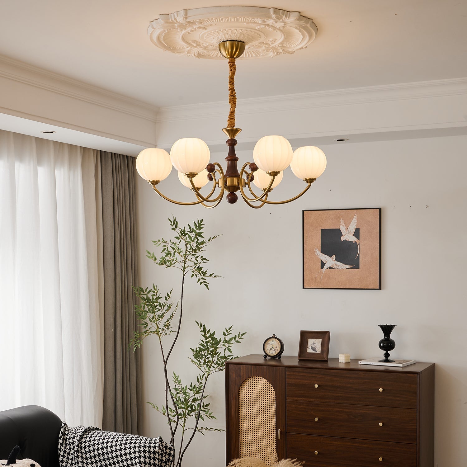Omirara Traditional Elegance Vintage Wood Chandelier - Letslighting