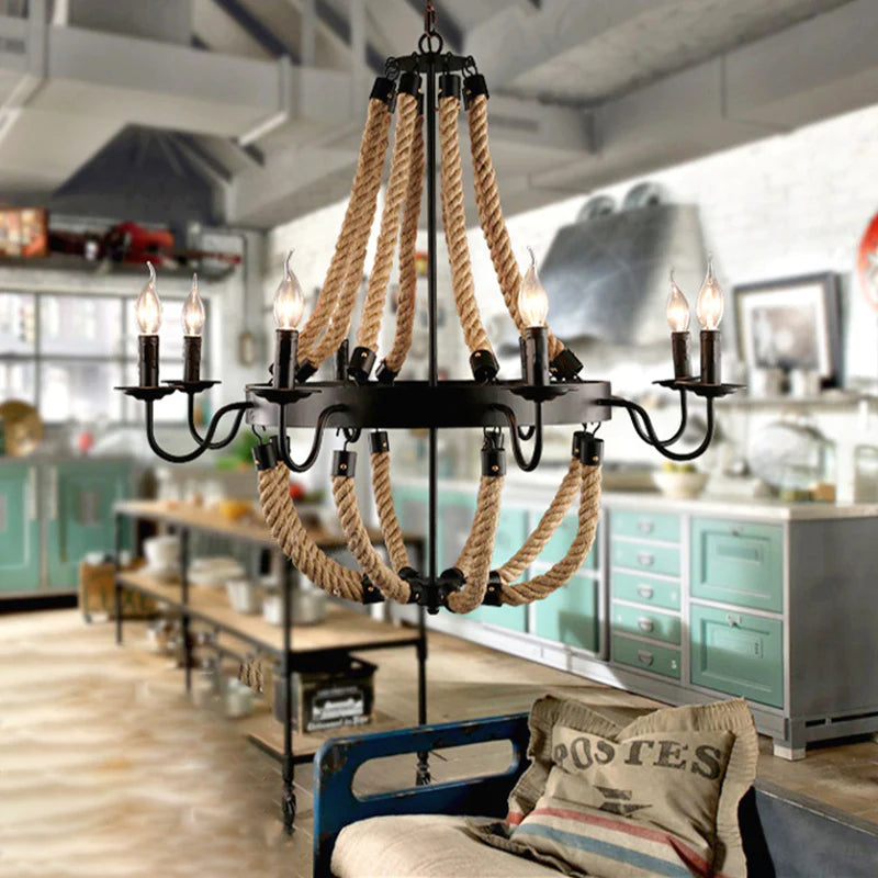 Epoch Industrial LED Pendant Light Rope Living Room Bar - Letslighting