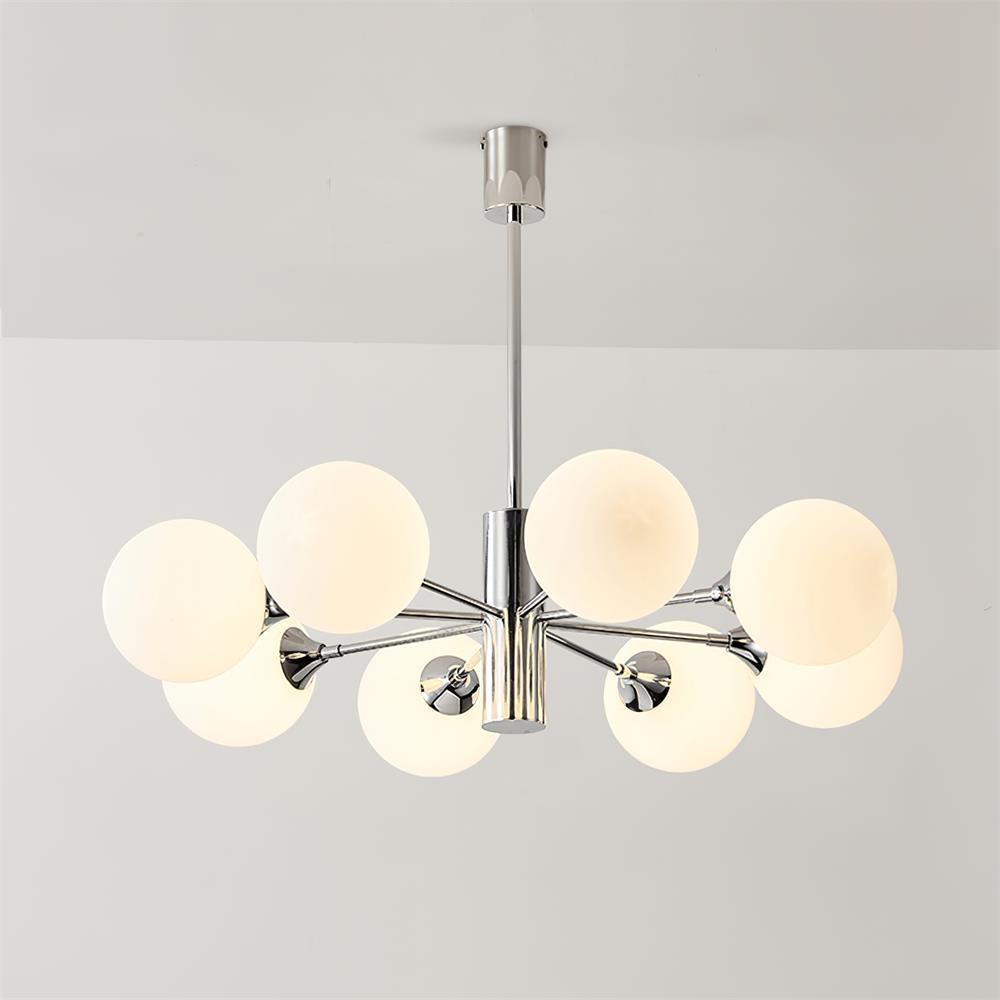 Lustra Chandelier Chrome Glass Globe - Letslighting