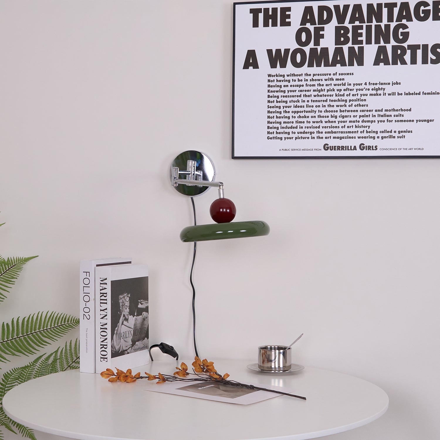 Aira Plug-in Wall Lamp Green/Beige