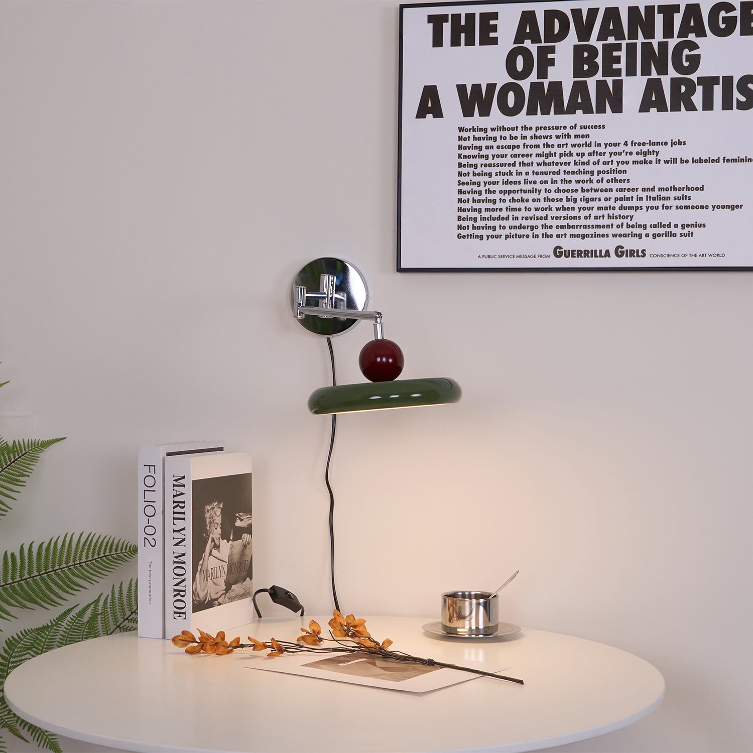 Aira Plug-in Wall Lamp Green/Beige