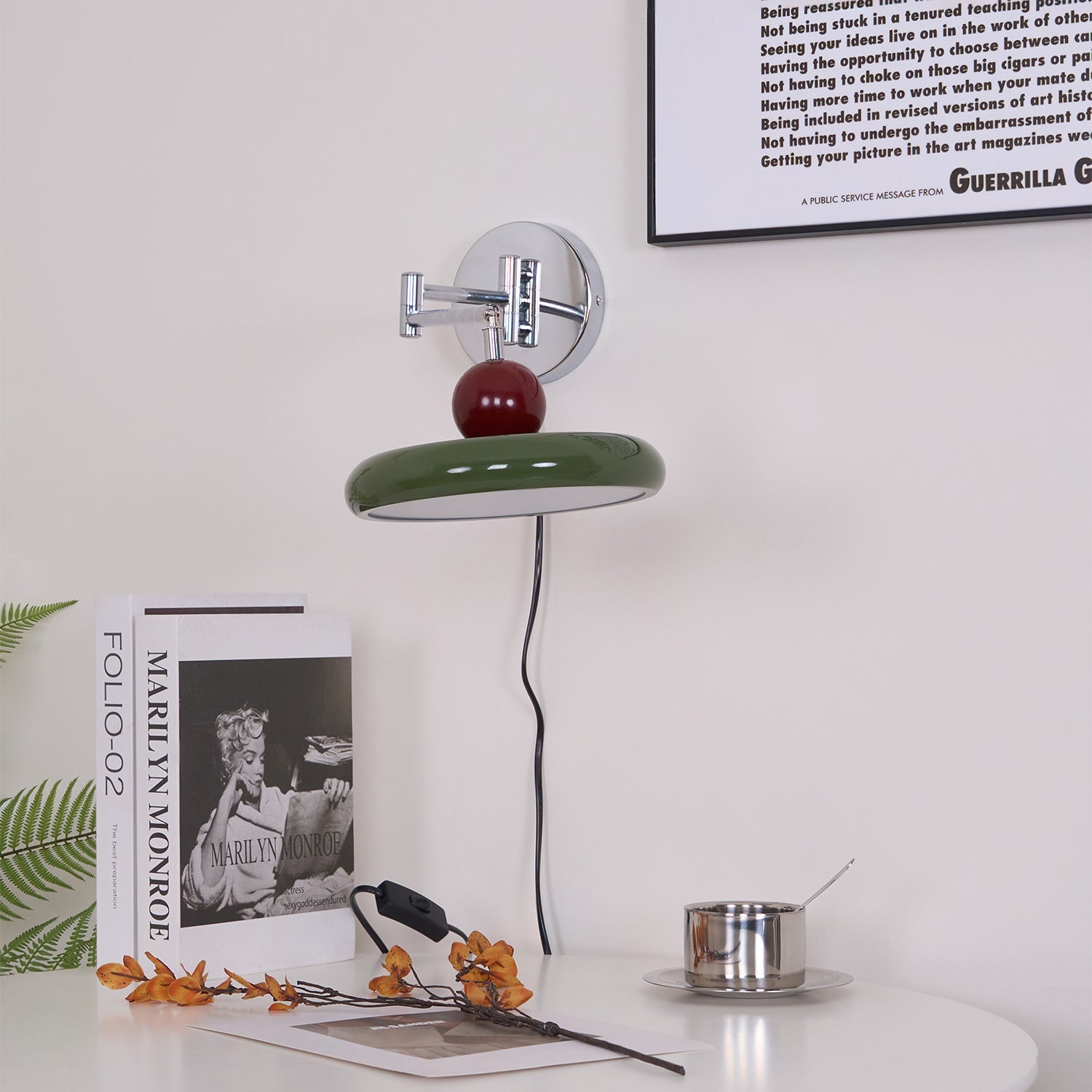 Aira Plug-in Wall Lamp Green/Beige
