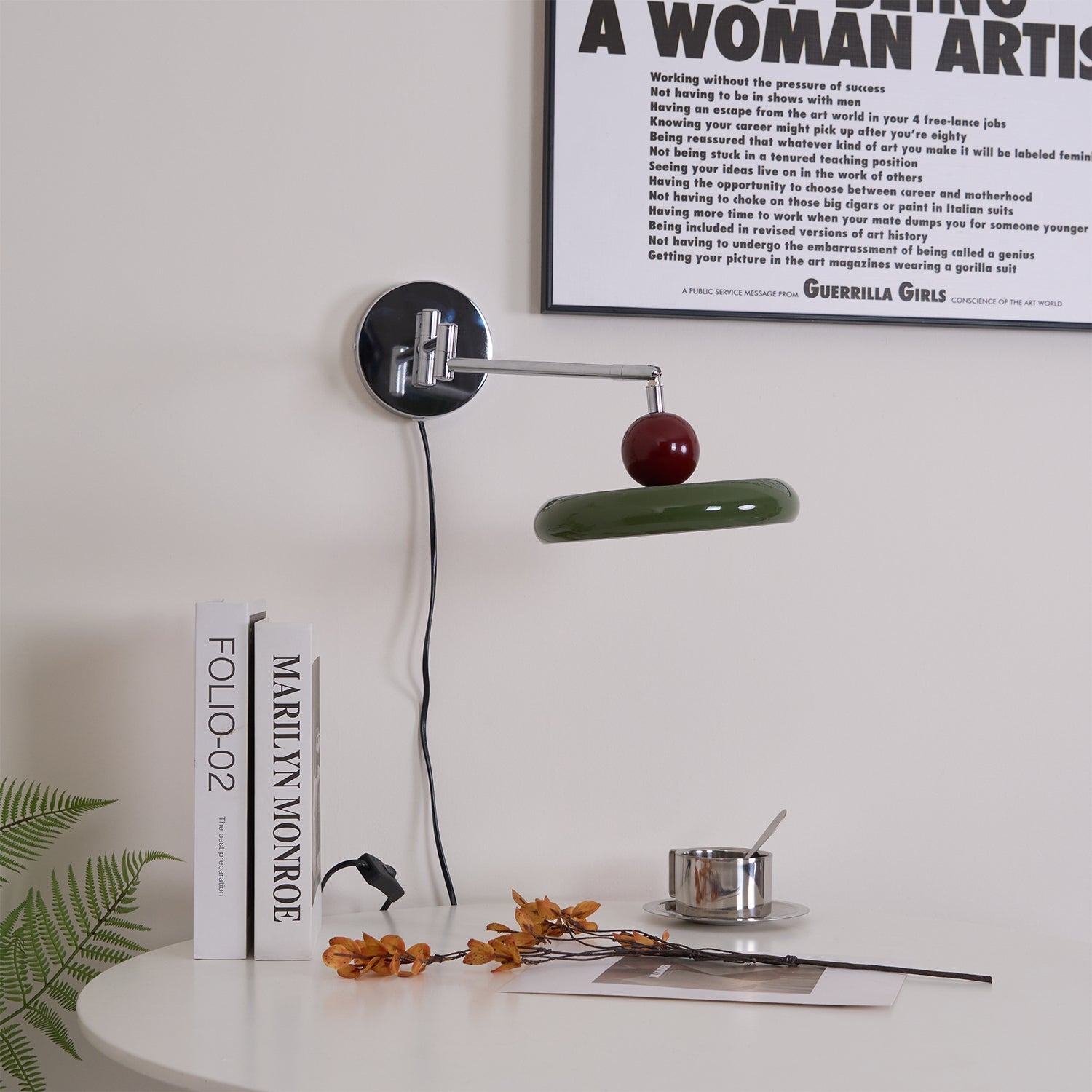 Aira Plug-in Wall Lamp Green/Beige
