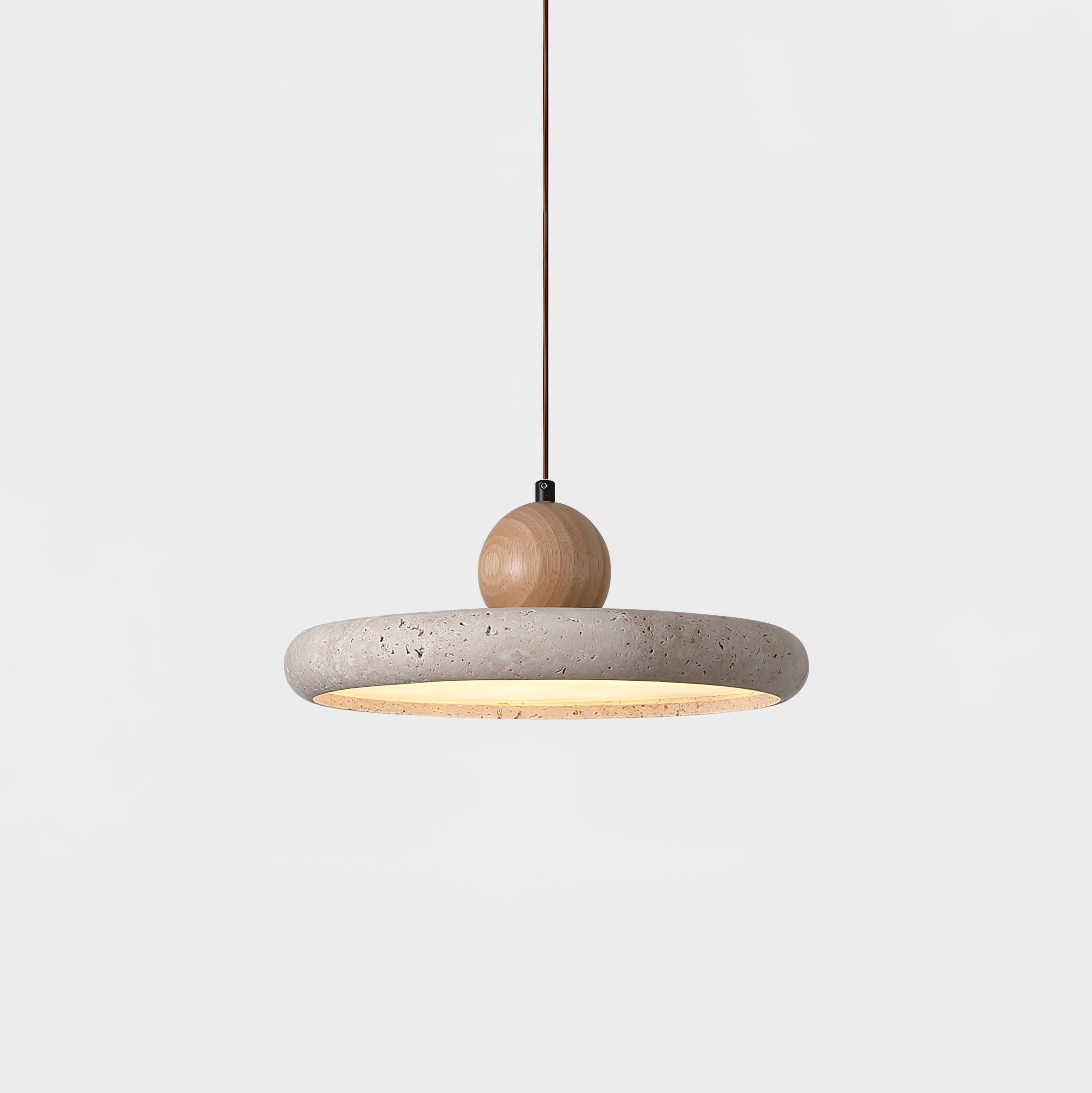 Ritta Travertine & Wood Pendant Light