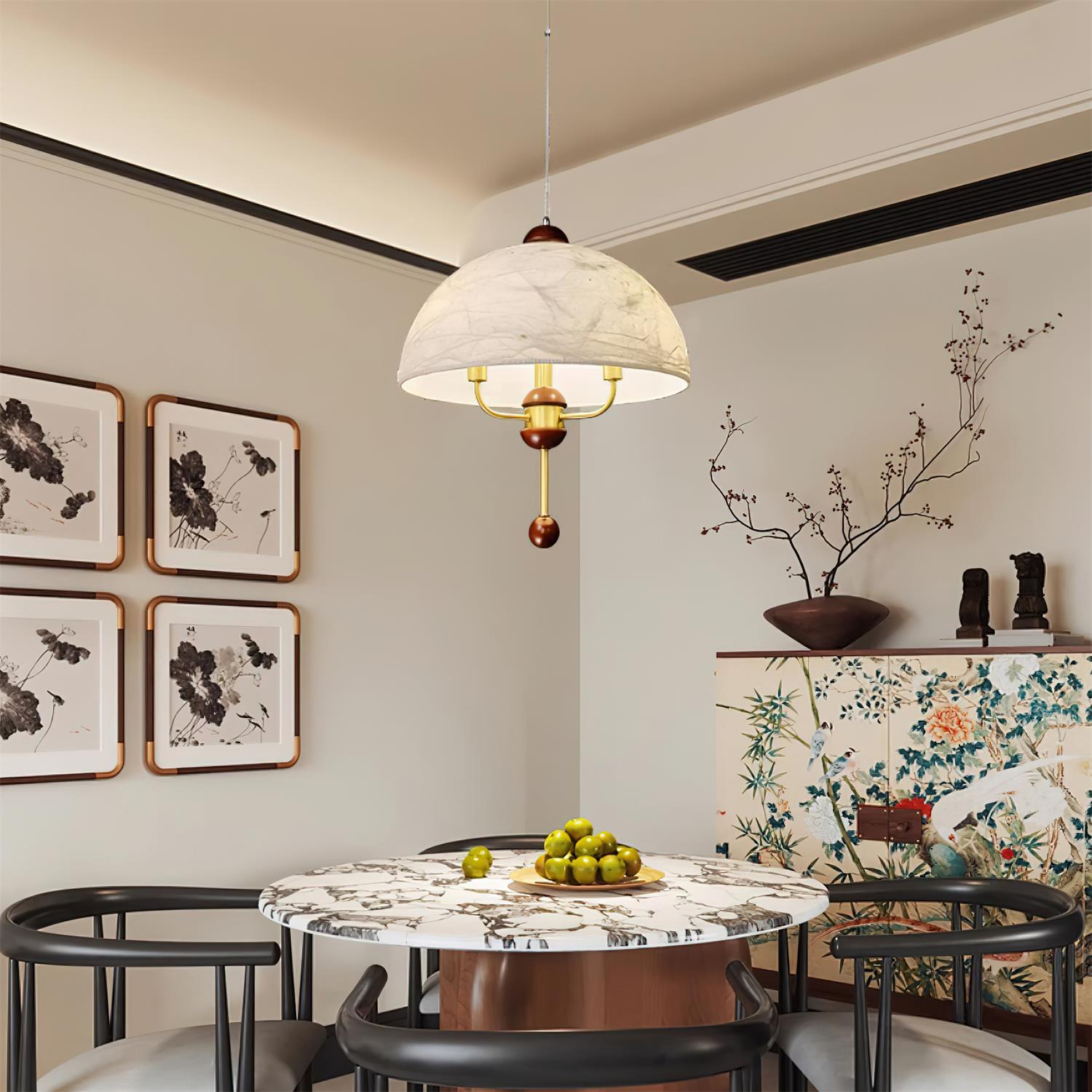 Lonzo Pendant Lamp Fabric Dome - Letslighting
