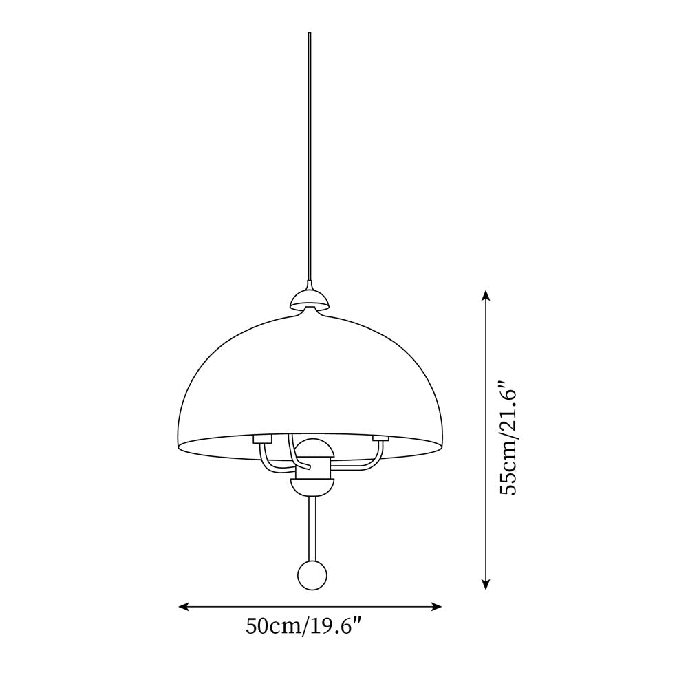 Lonzo Pendant Lamp Fabric Dome - Letslighting