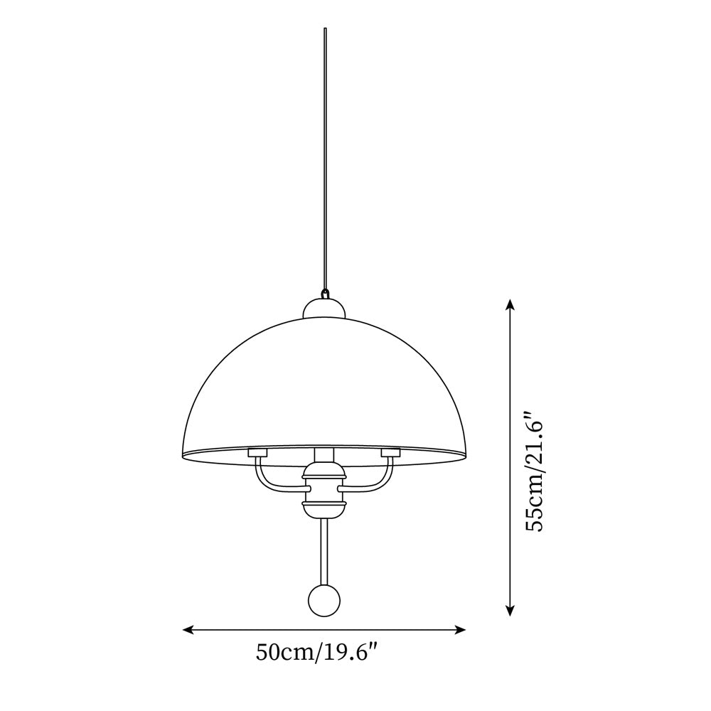 Lonzo Pendant Lamp Fabric Dome - Letslighting