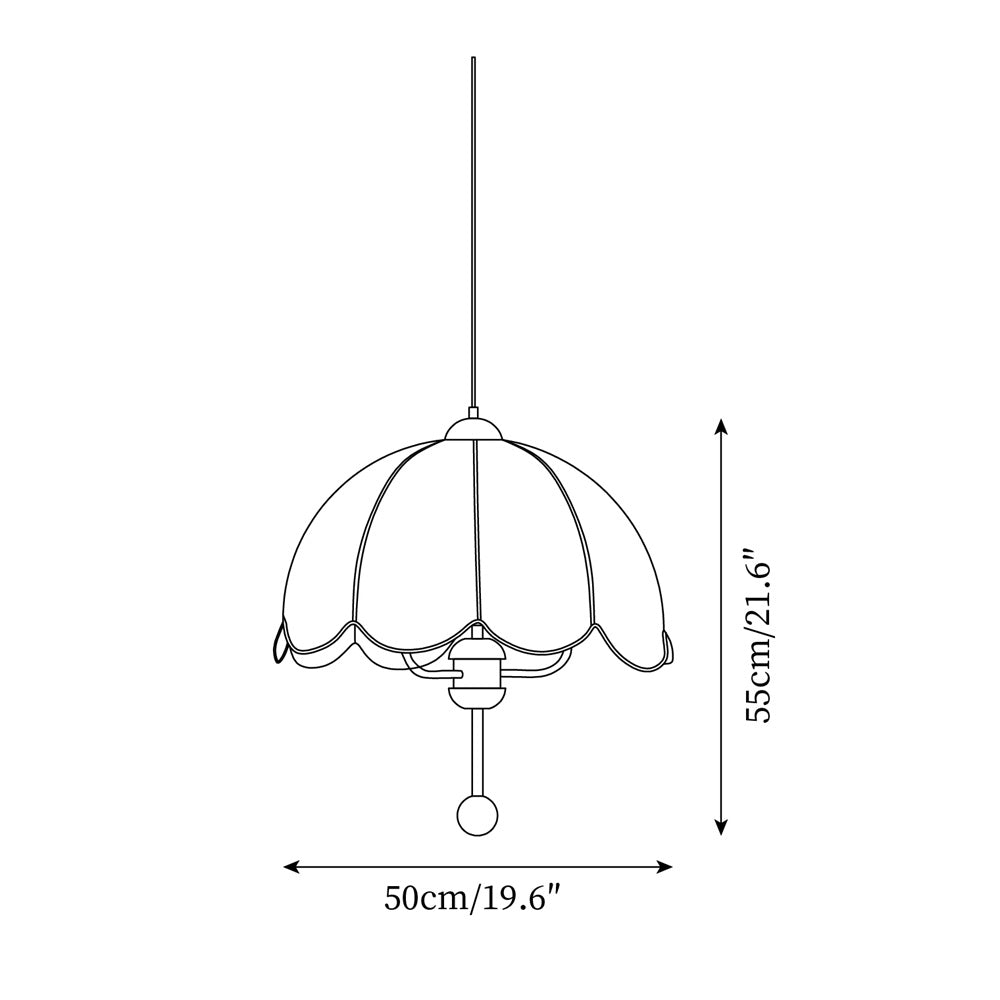 Lonzo Pendant Lamp Fabric Dome - Letslighting