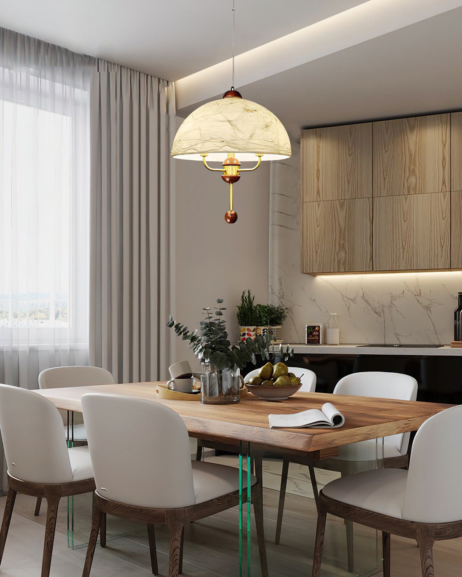 Lonzo Pendant Lamp Fabric Dome - Letslighting