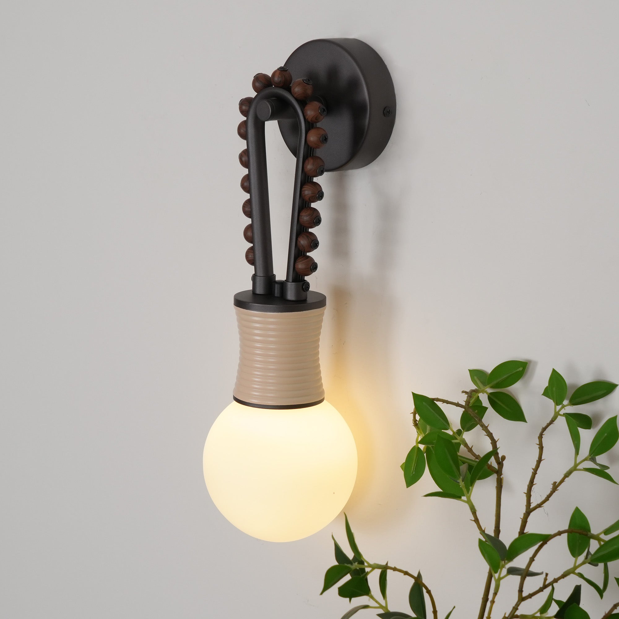 Sytala Premium Art Walnut Glass Wall Lamp - Letslighting
