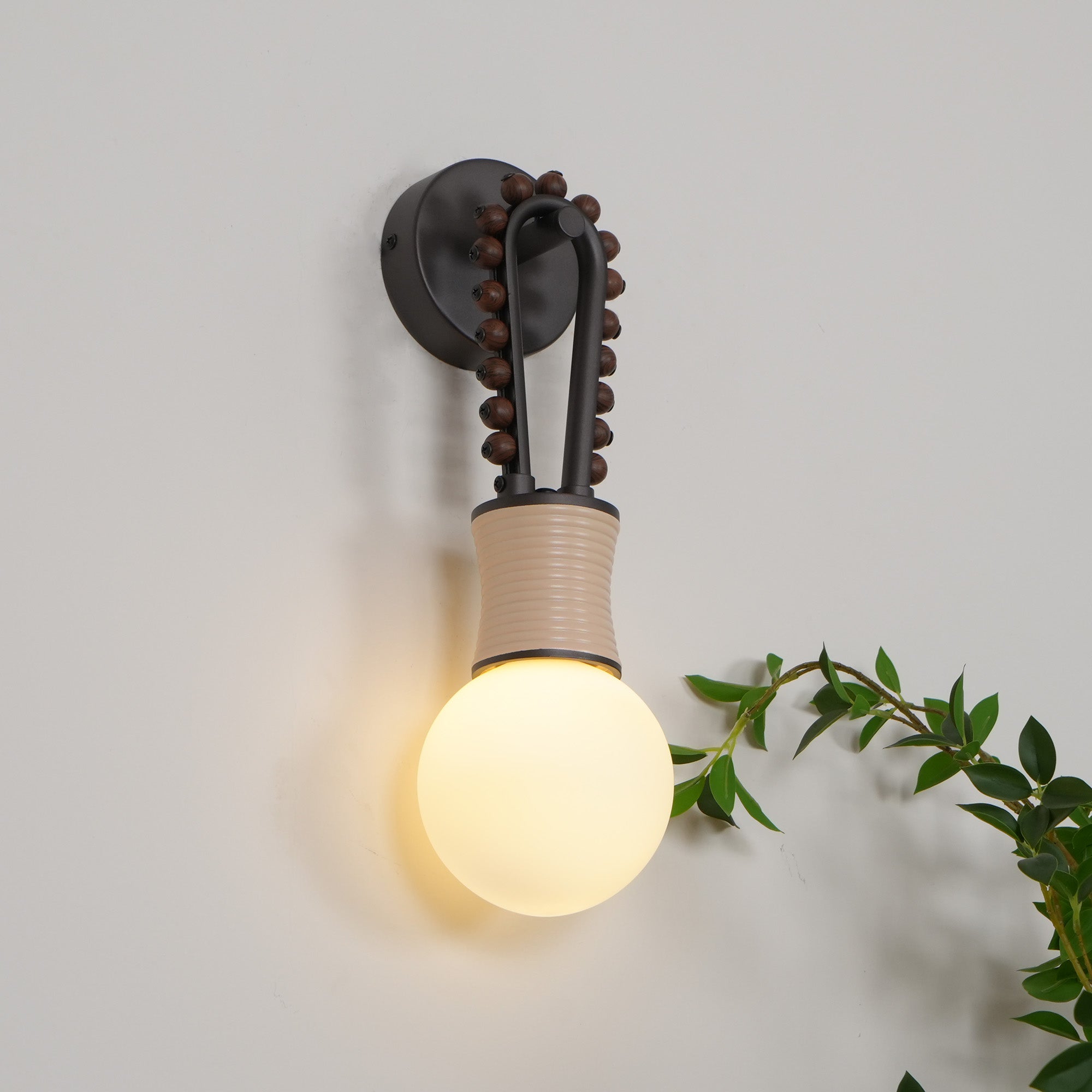 Sytala Premium Art Walnut Glass Wall Lamp - Letslighting