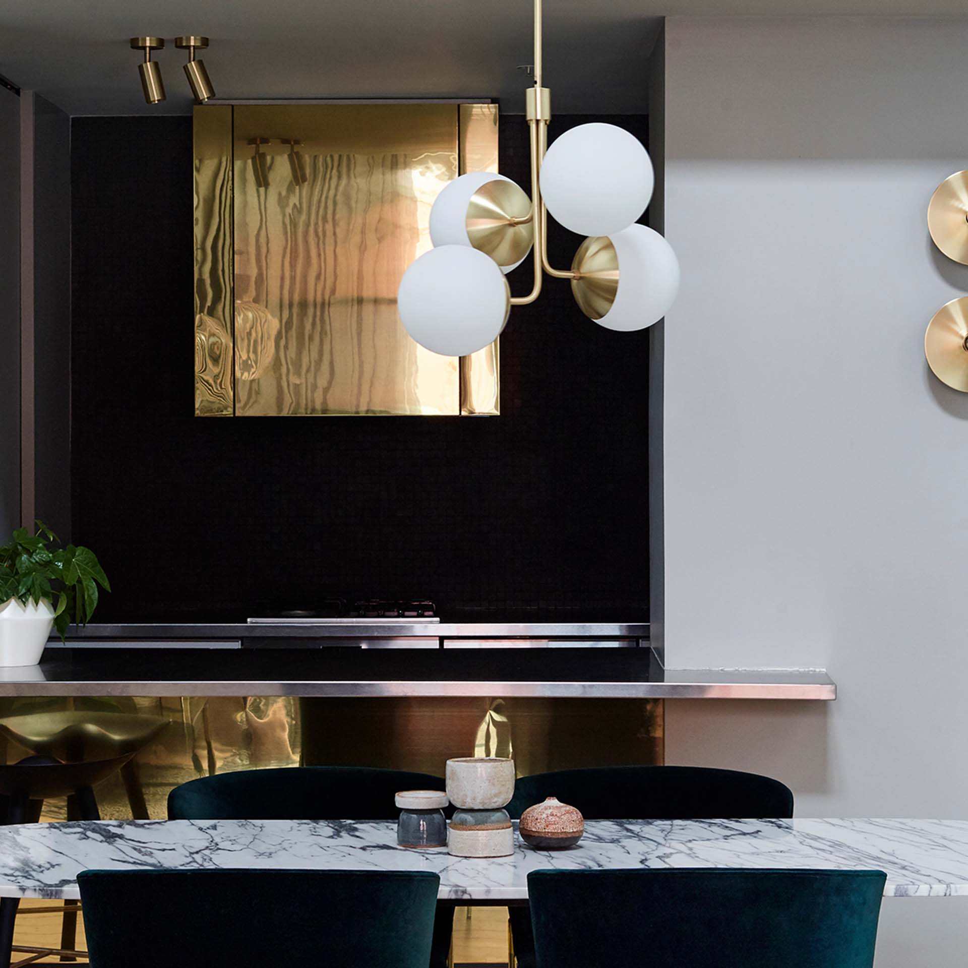 Uzorus Art Bouquet Velvet Green Glass Chandelier - Letslighting