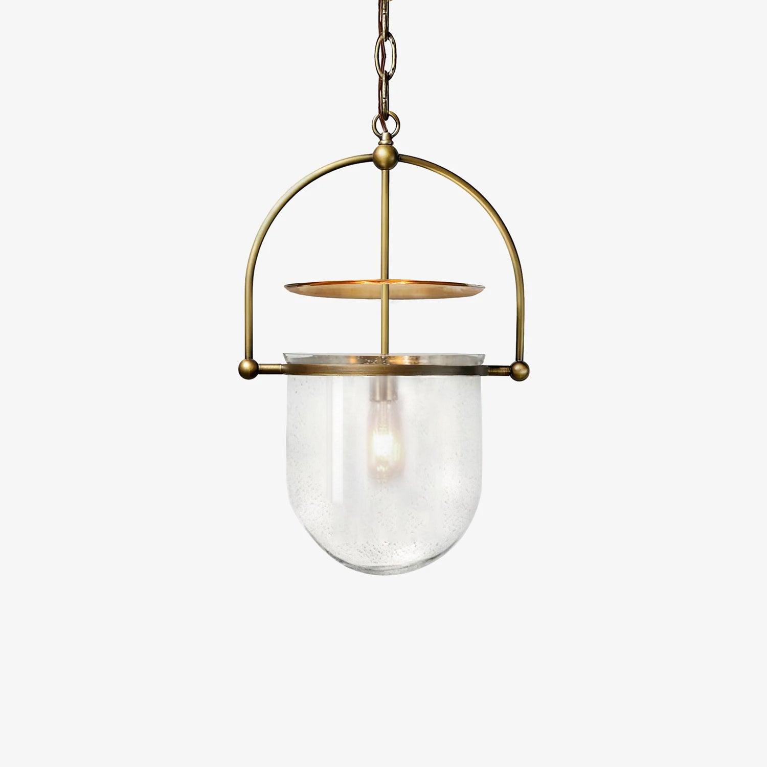 Lustra Pendant Lamp Glass Brass Vintage for Living Room - Letslighting