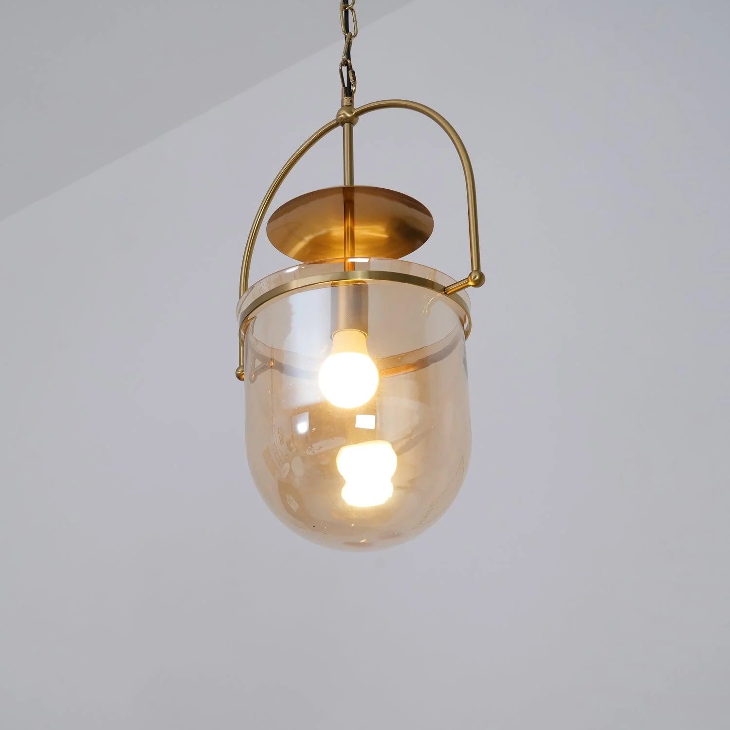 June Unusual Glass Amber Clear Pendant Light - Letslighting