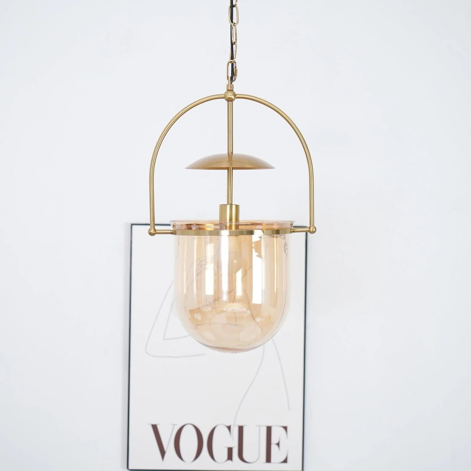 June Unusual Glass Amber Clear Pendant Light - Letslighting