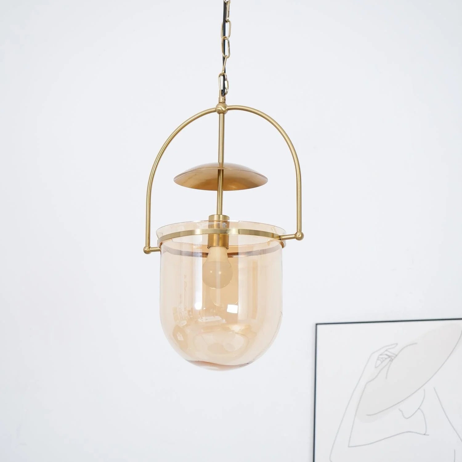 June Unusual Glass Amber Clear Pendant Light - Letslighting