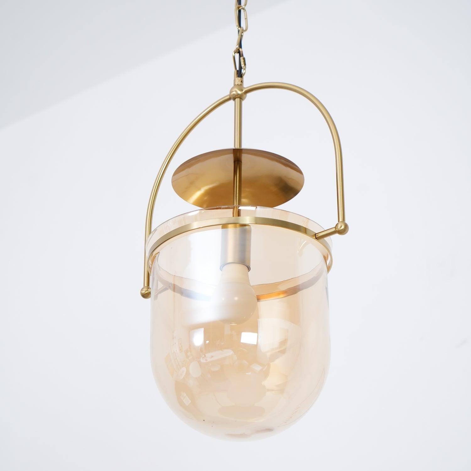 Lustra Pendant Lamp Glass Brass Vintage for Living Room - Letslighting