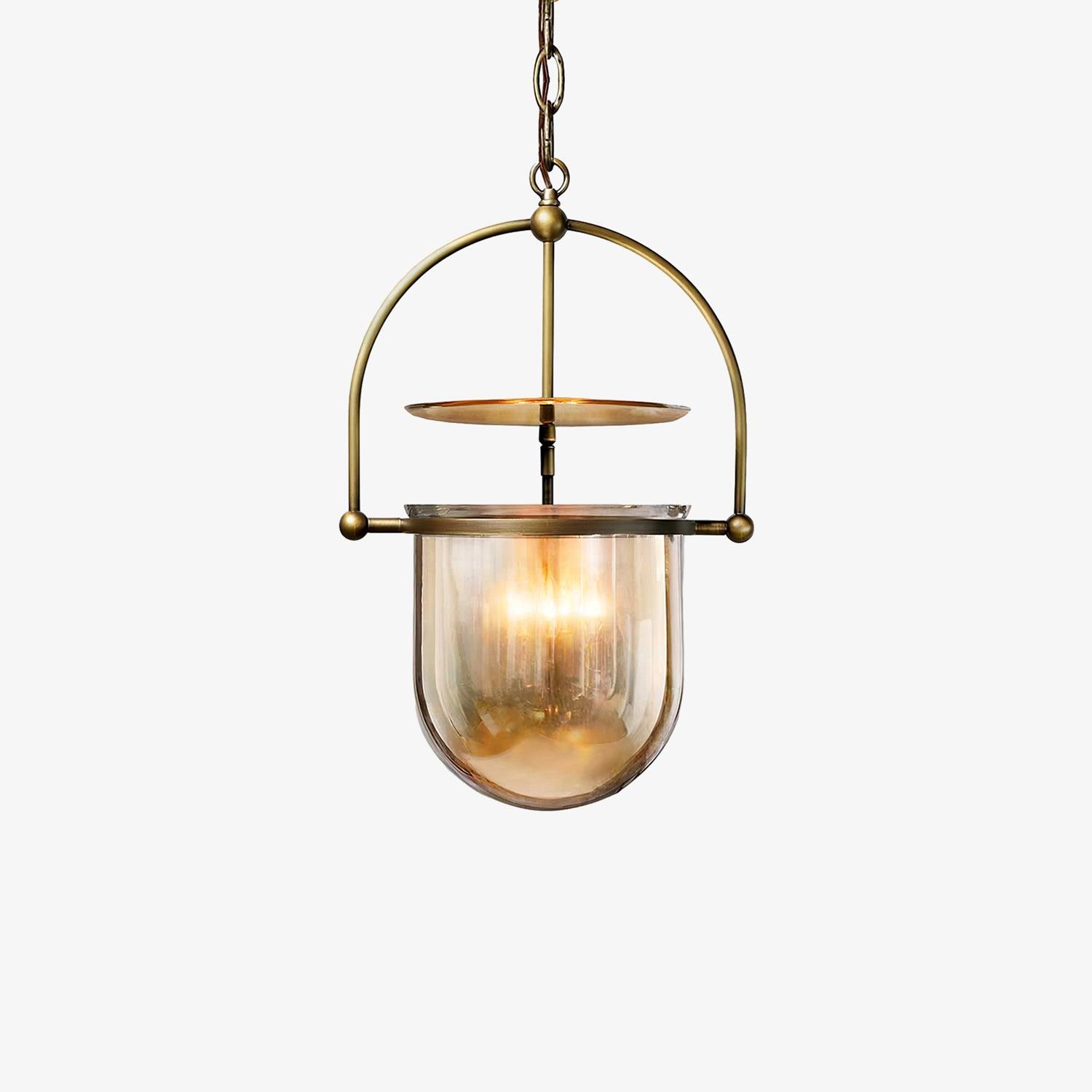Lustra Pendant Lamp Glass Brass Vintage for Living Room - Letslighting