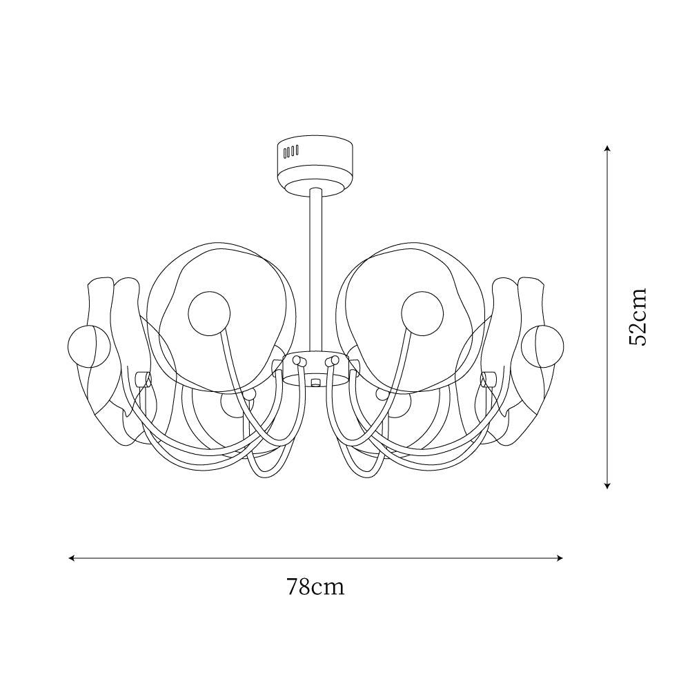 Lotus Chandelier Curved Petal Arms Modern Living Room - Letslighting