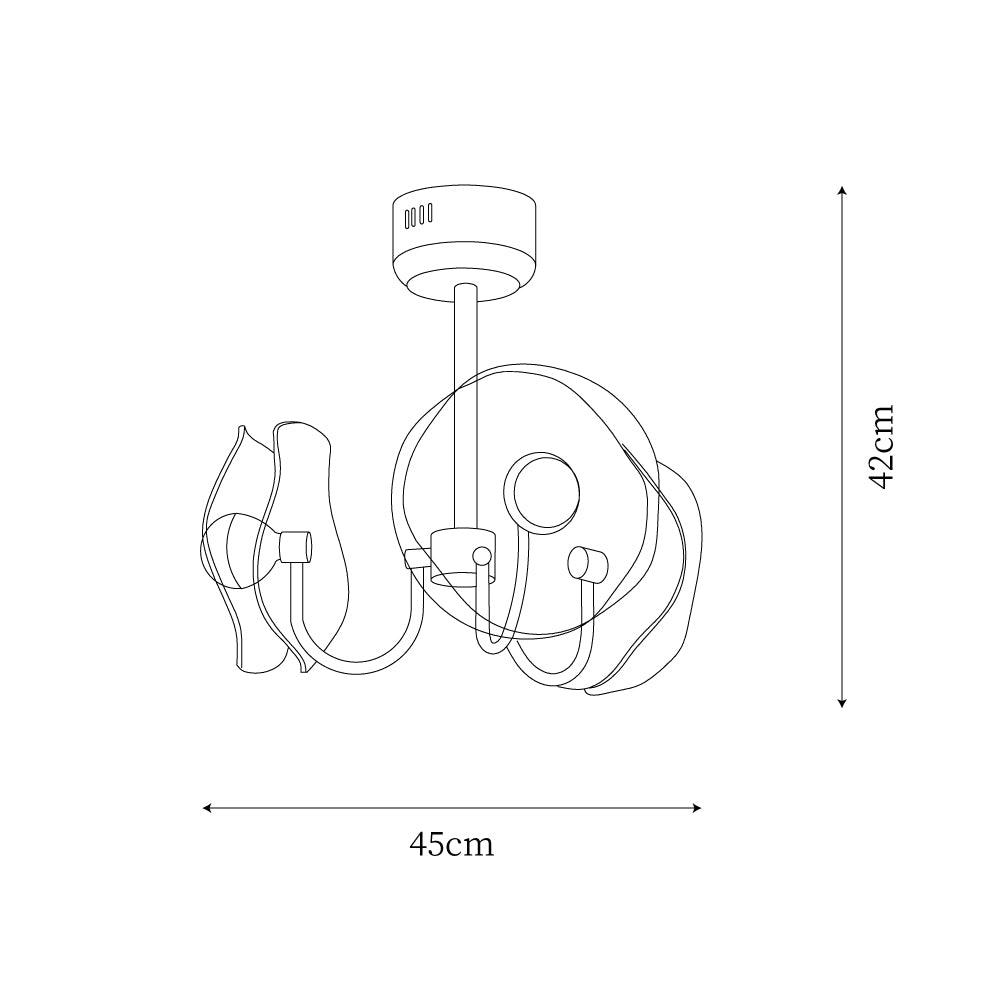 Lotus Chandelier Curved Petal Arms Modern Living Room - Letslighting
