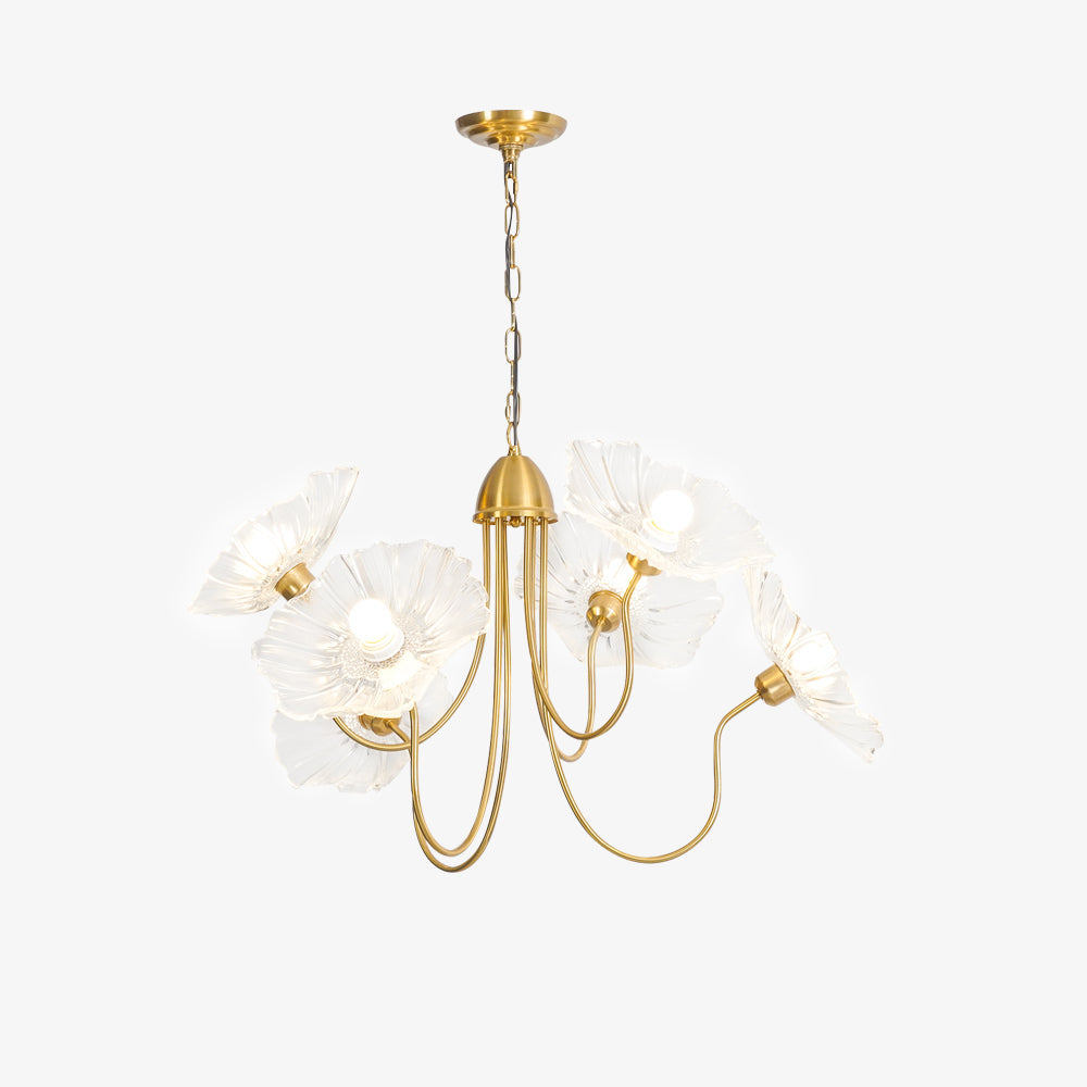 Valentina Modern Flower Art Deco Metal Glass Chandelier Bedroom - Letslighting