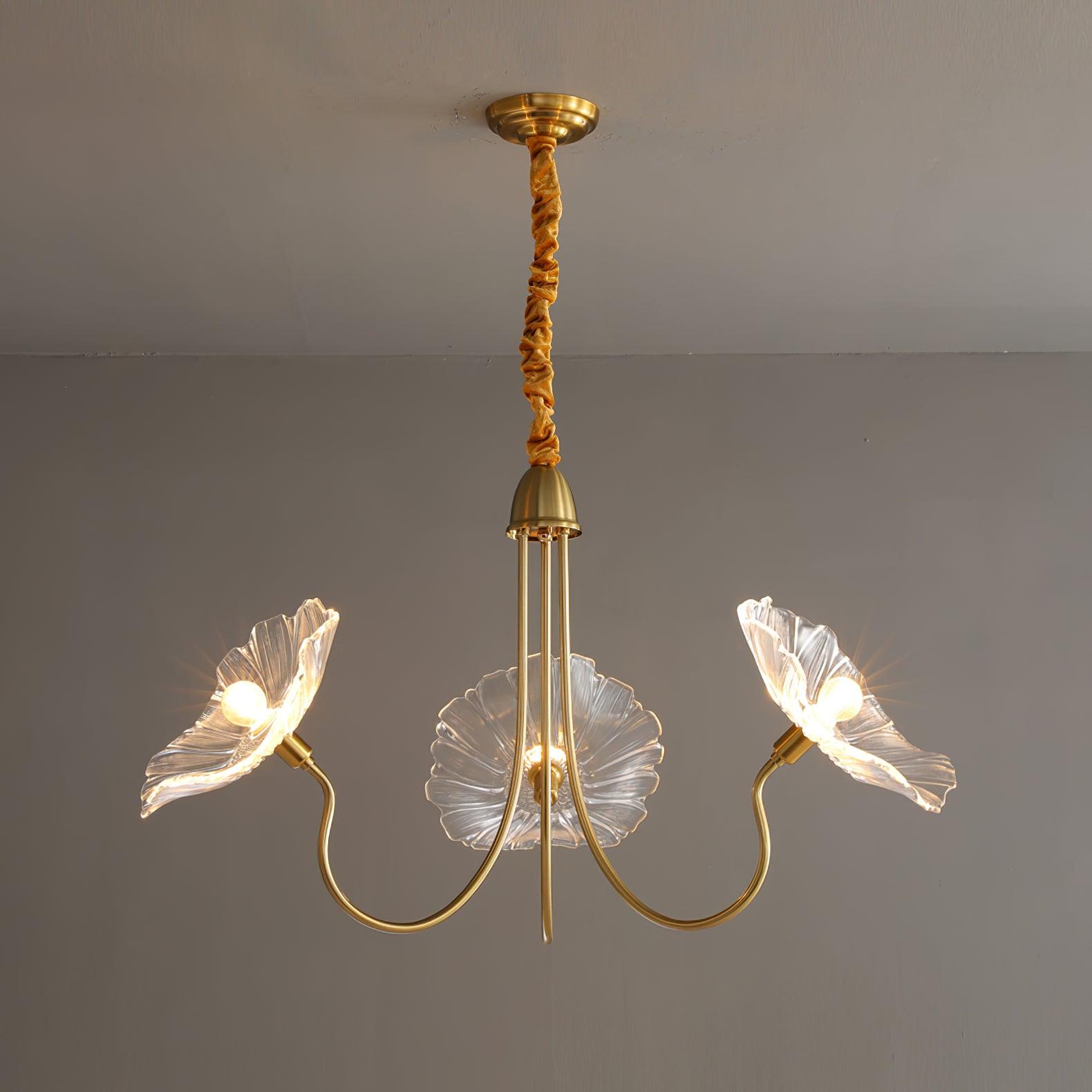 Valentina Modern Flower Art Deco Metal Glass Chandelier Bedroom - Letslighting