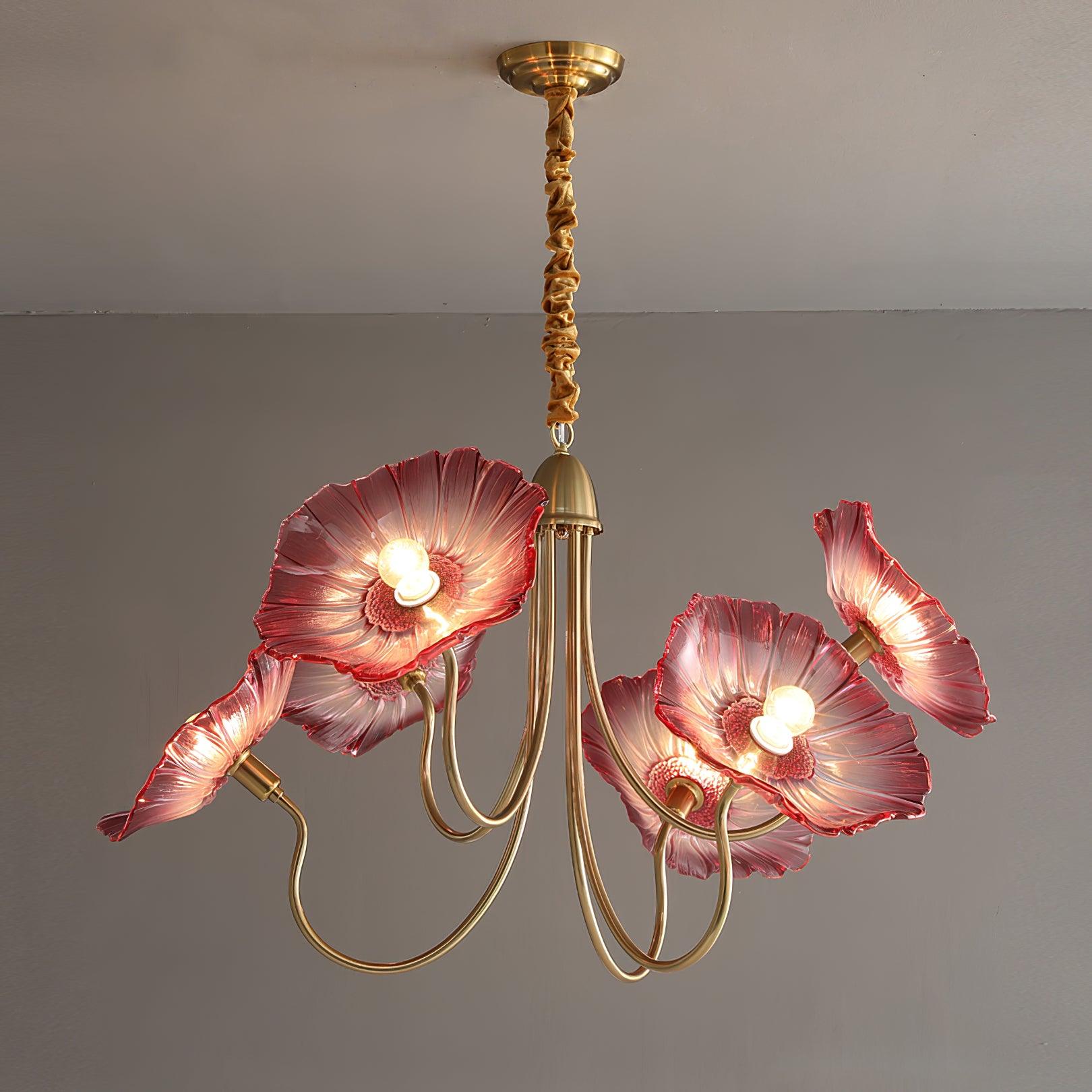 Valentina Modern Flower Art Deco Metal Glass Chandelier Bedroom - Letslighting