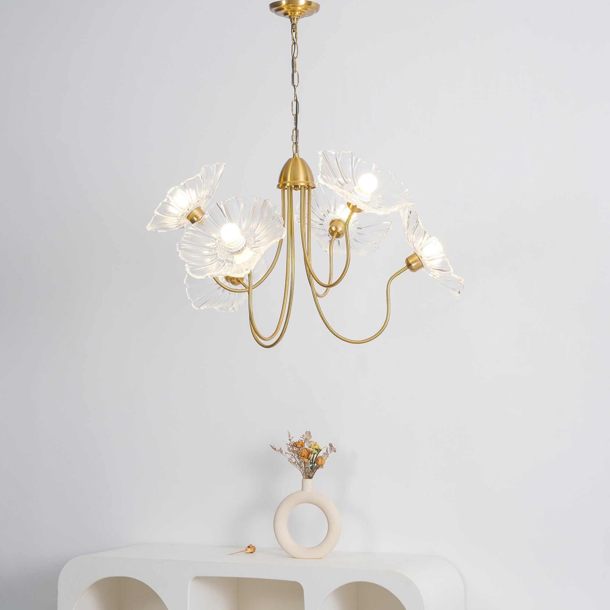 Valentina Modern Flower Art Deco Metal Glass Chandelier Bedroom - Letslighting