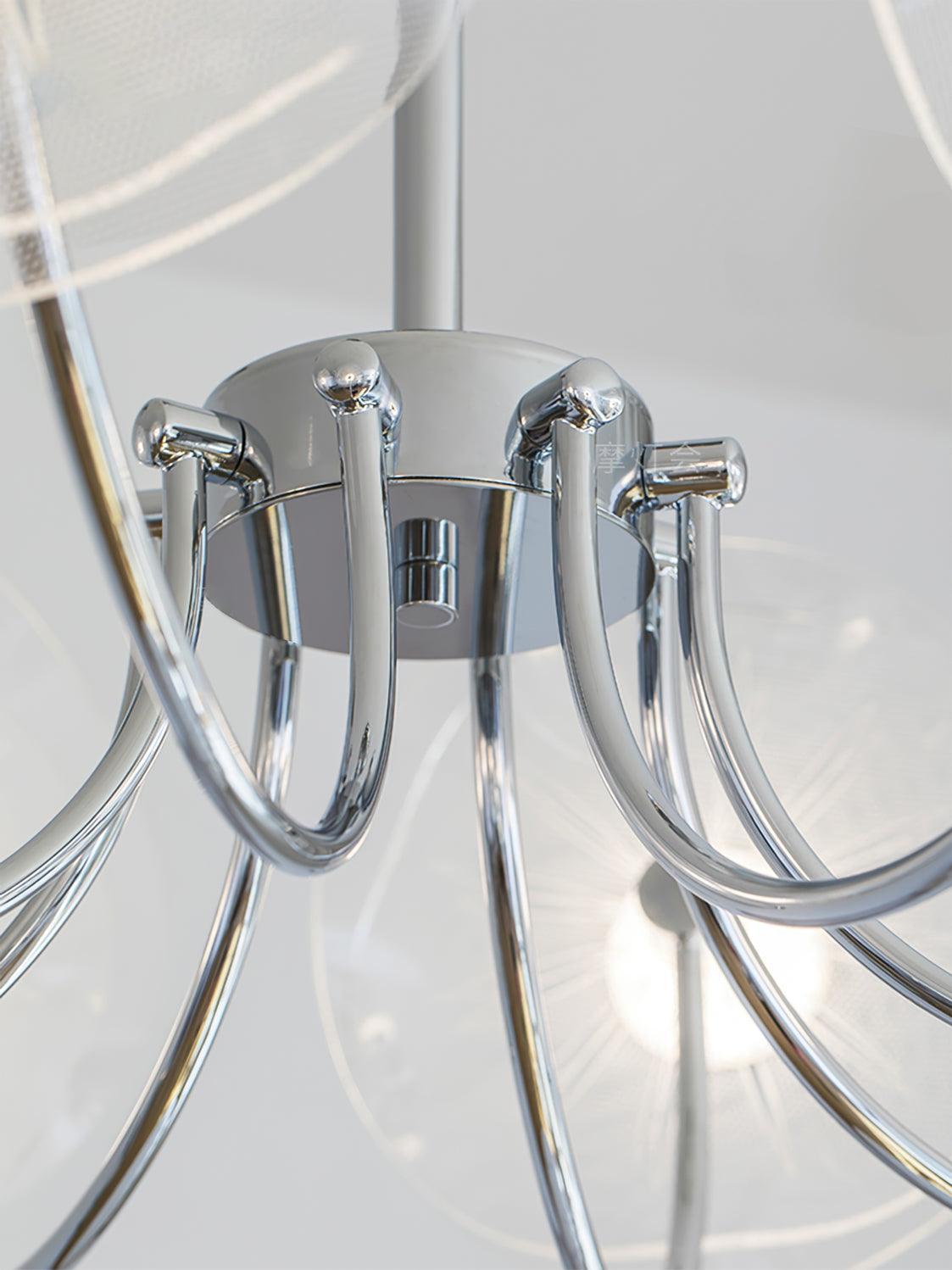 Lotus Chandelier Curved Petal Arms Modern Living Room - Letslighting