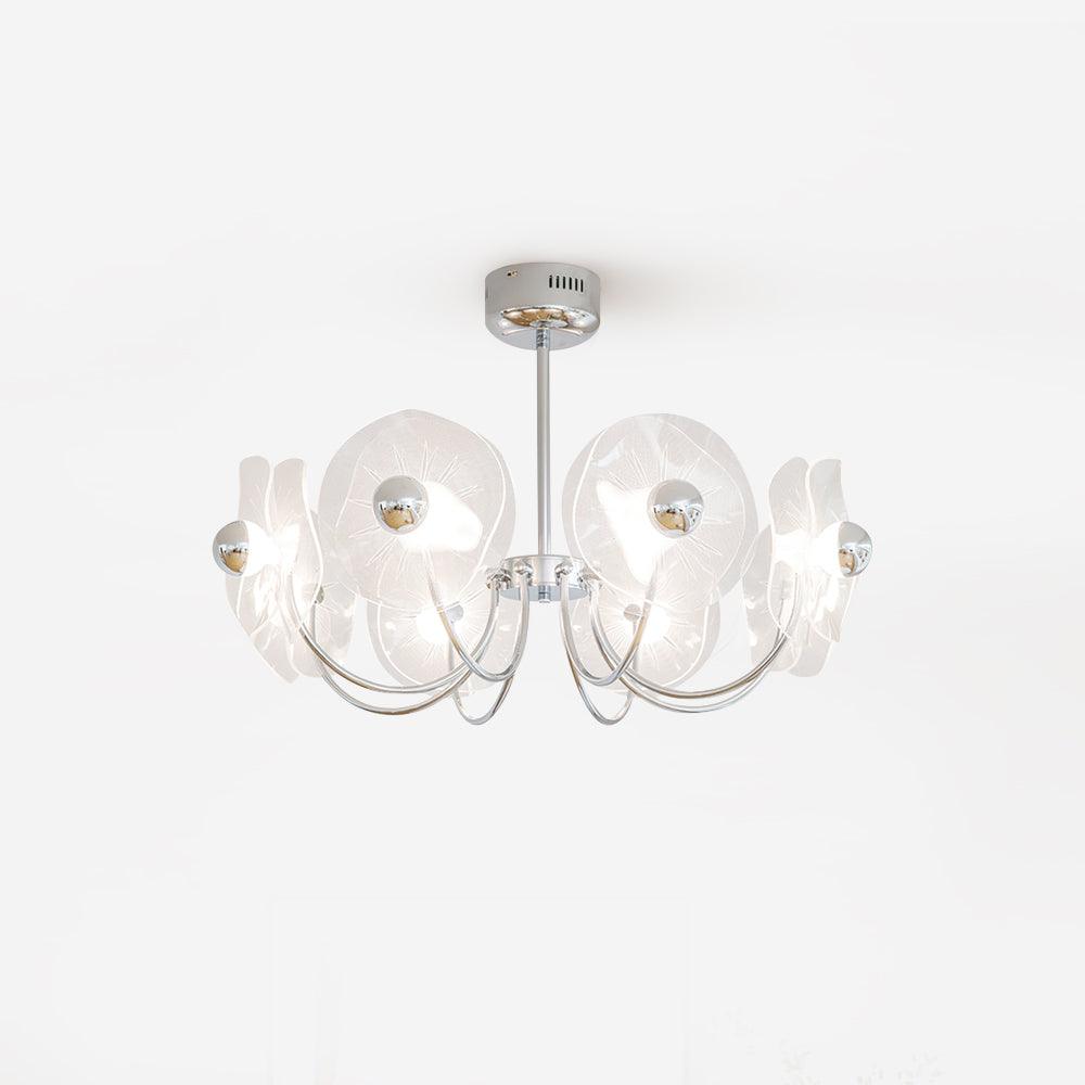 Lotus Chandelier Curved Petal Arms Modern Living Room - Letslighting
