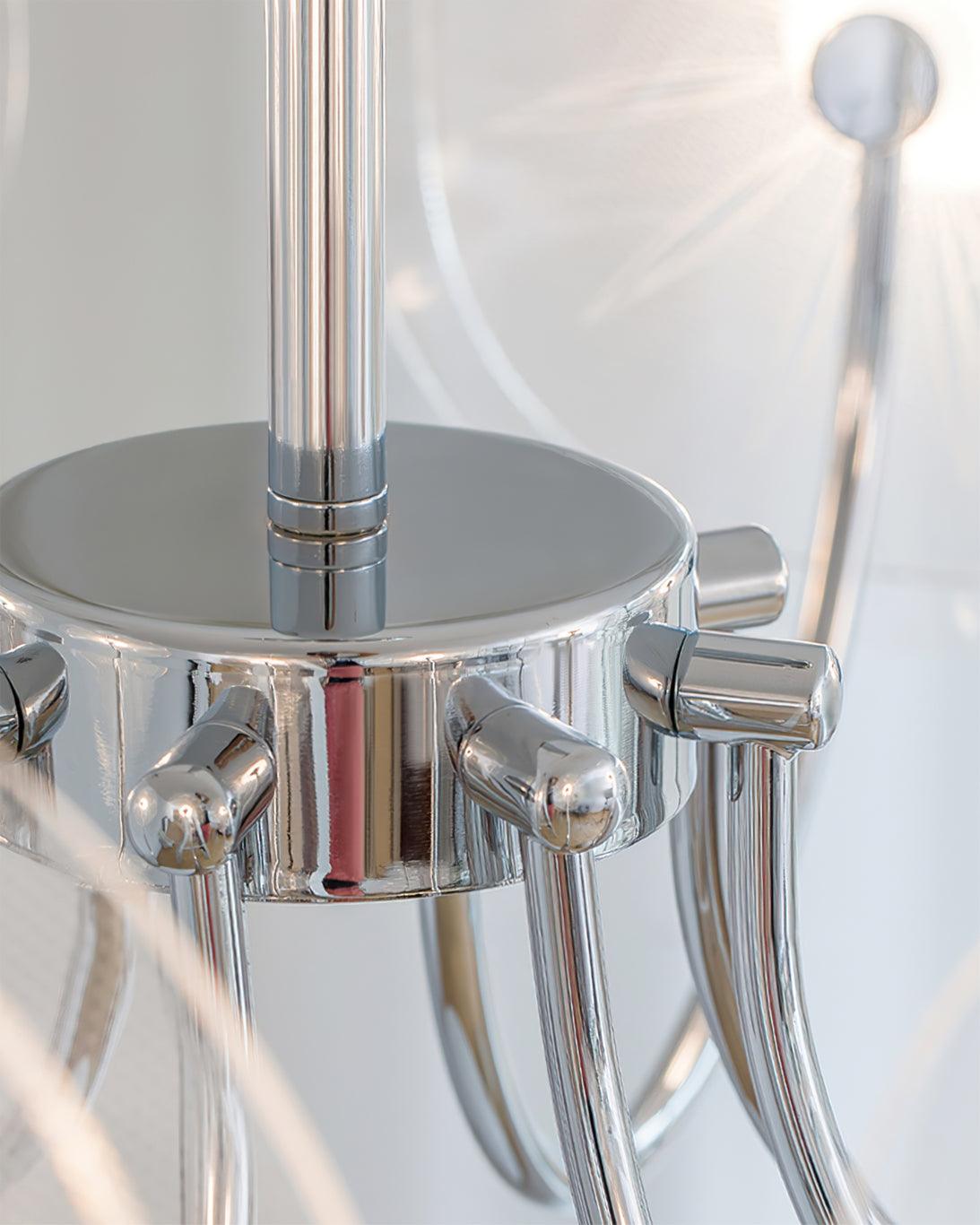 Lotus Chandelier Curved Petal Arms Modern Living Room - Letslighting