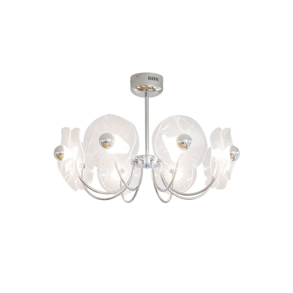 Lotus Chandelier Curved Petal Arms Modern Living Room - Letslighting