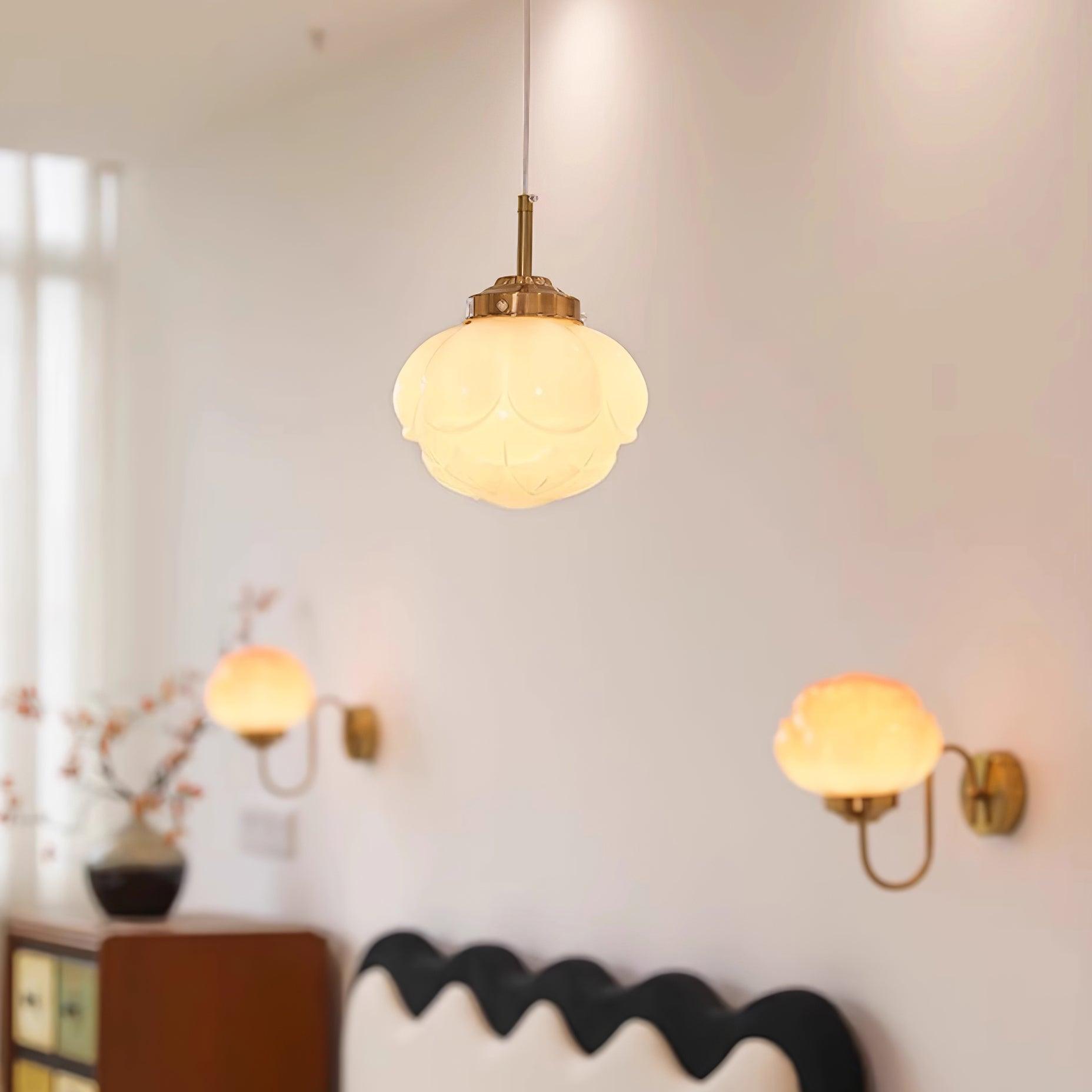 Pendant Lamp and Glass Lotus Flower Shade Artistic Retro - Letslighting