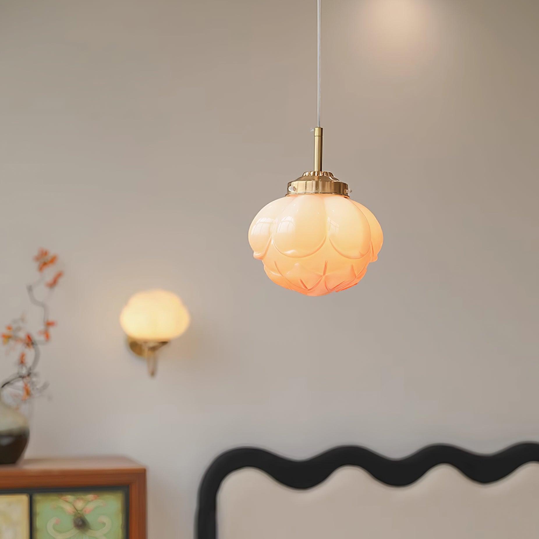 Pendant Lamp and Glass Lotus Flower Shade Artistic Retro - Letslighting