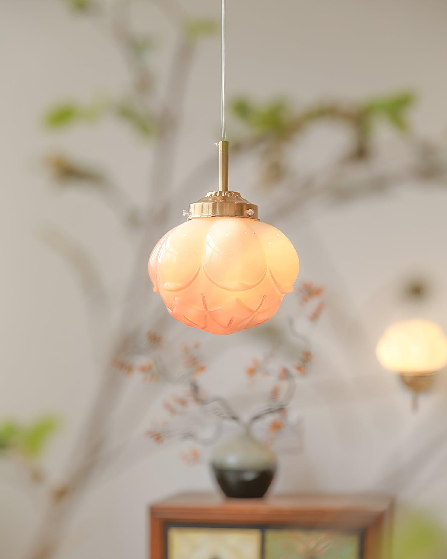 Pendant Lamp and Glass Lotus Flower Shade Artistic Retro - Letslighting