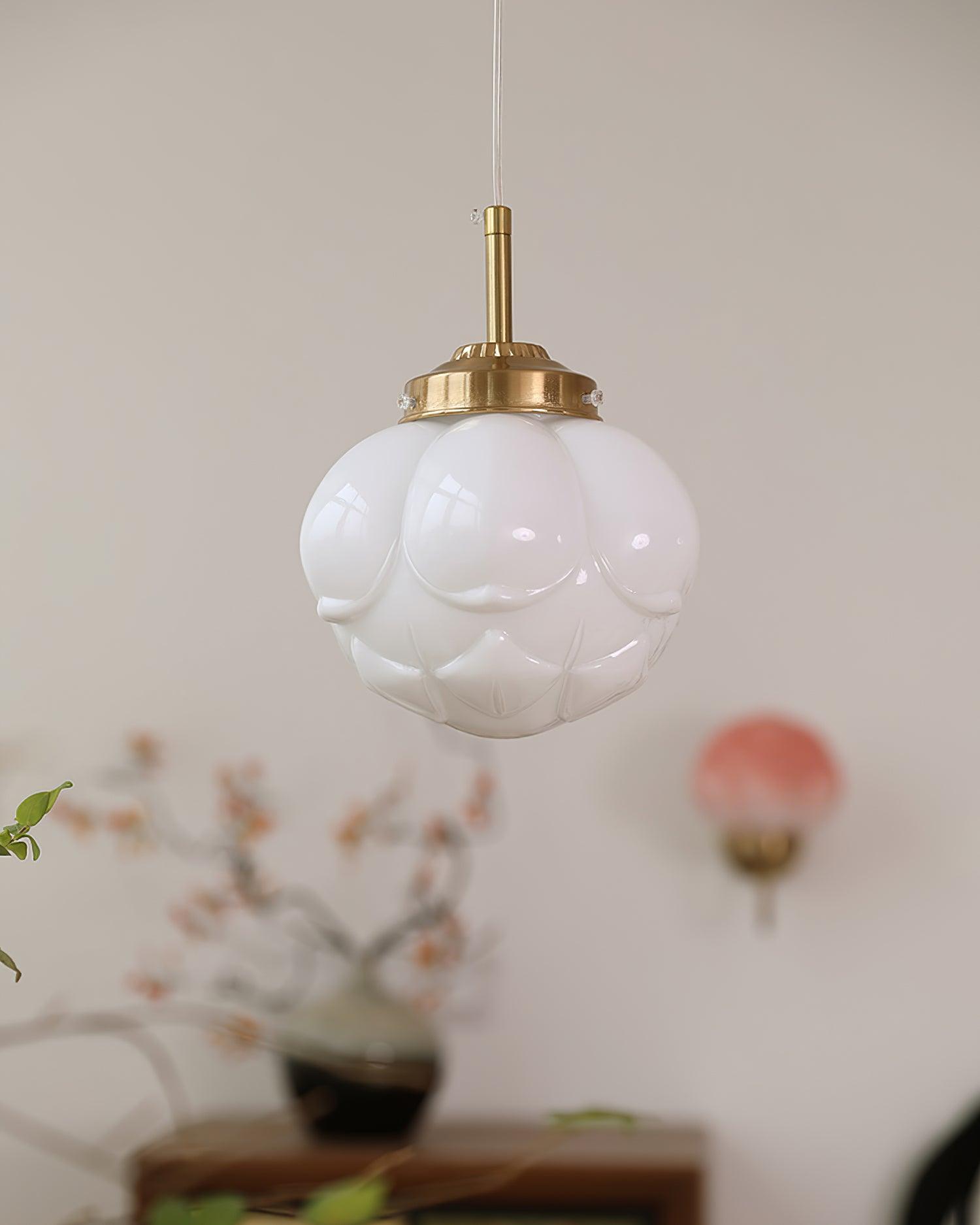 Pendant Lamp and Glass Lotus Flower Shade Artistic Retro - Letslighting