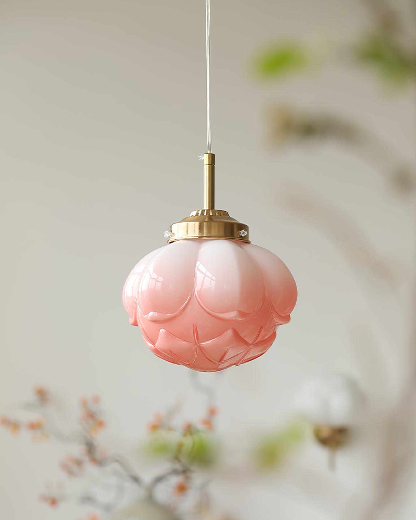 Pendant Lamp and Glass Lotus Flower Shade Artistic Retro - Letslighting