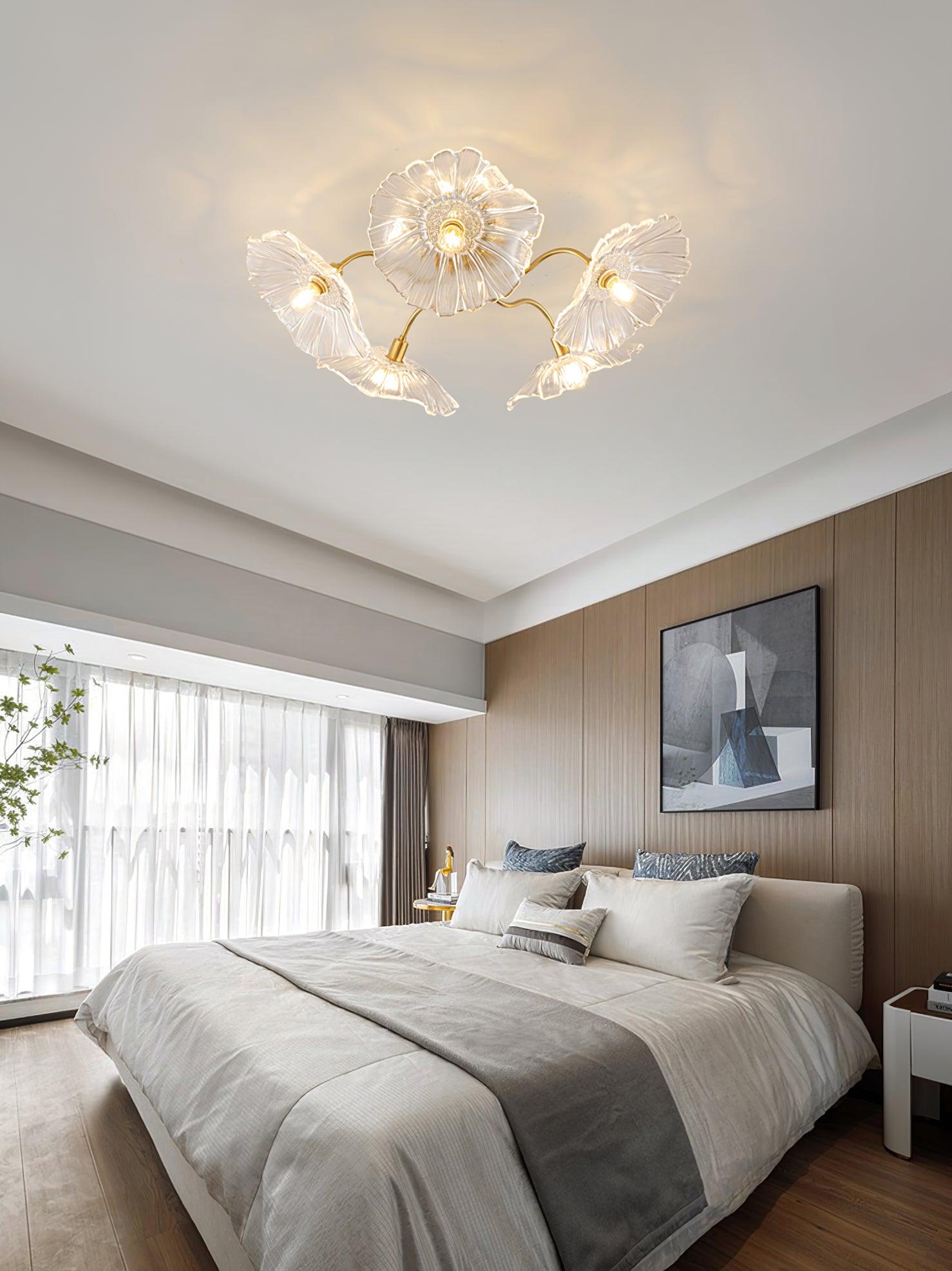 Lotus Leaf Glass Ceiling Lamp - Blowlighting