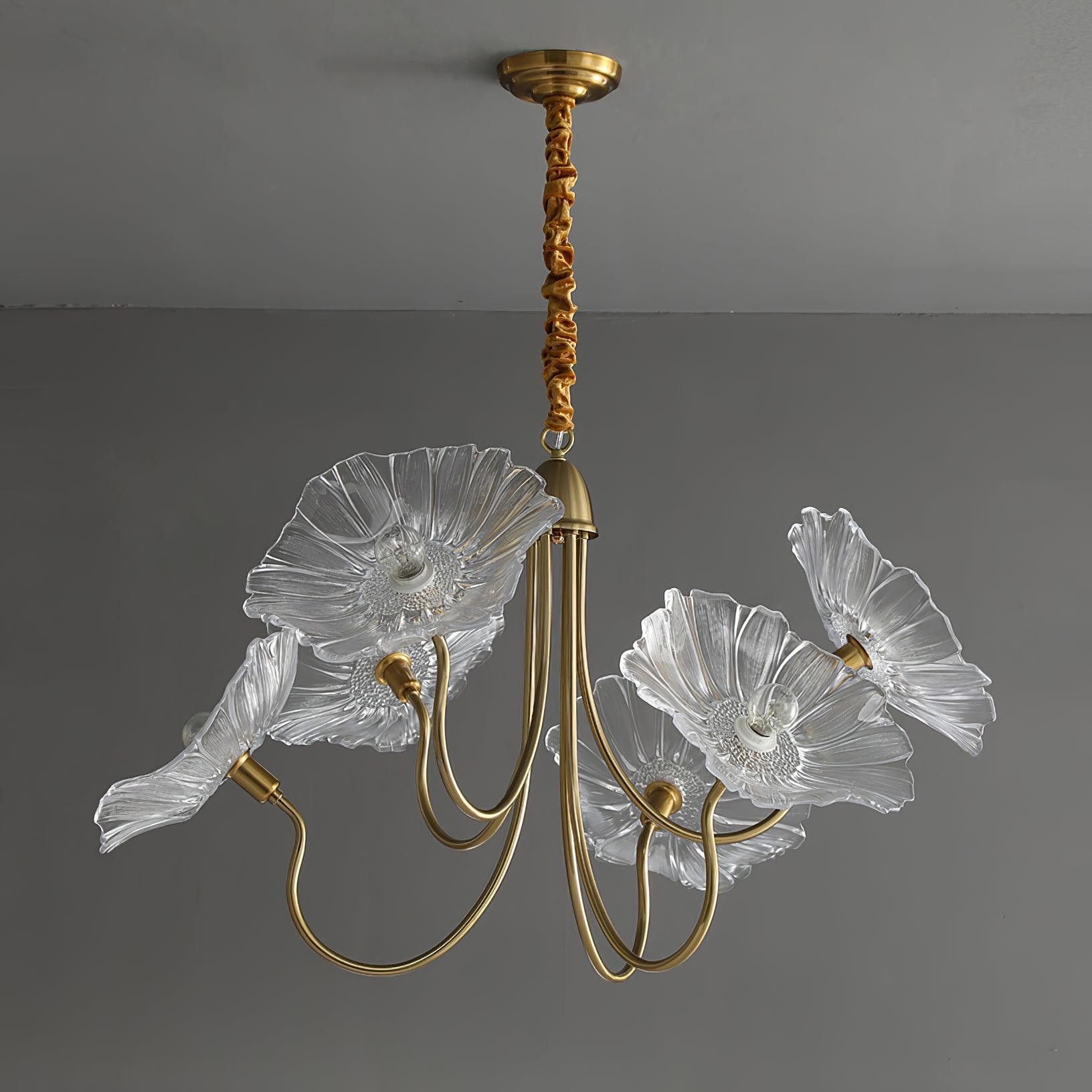 Lustra Chandelier Lotus Leaf Glass - Letslighting
