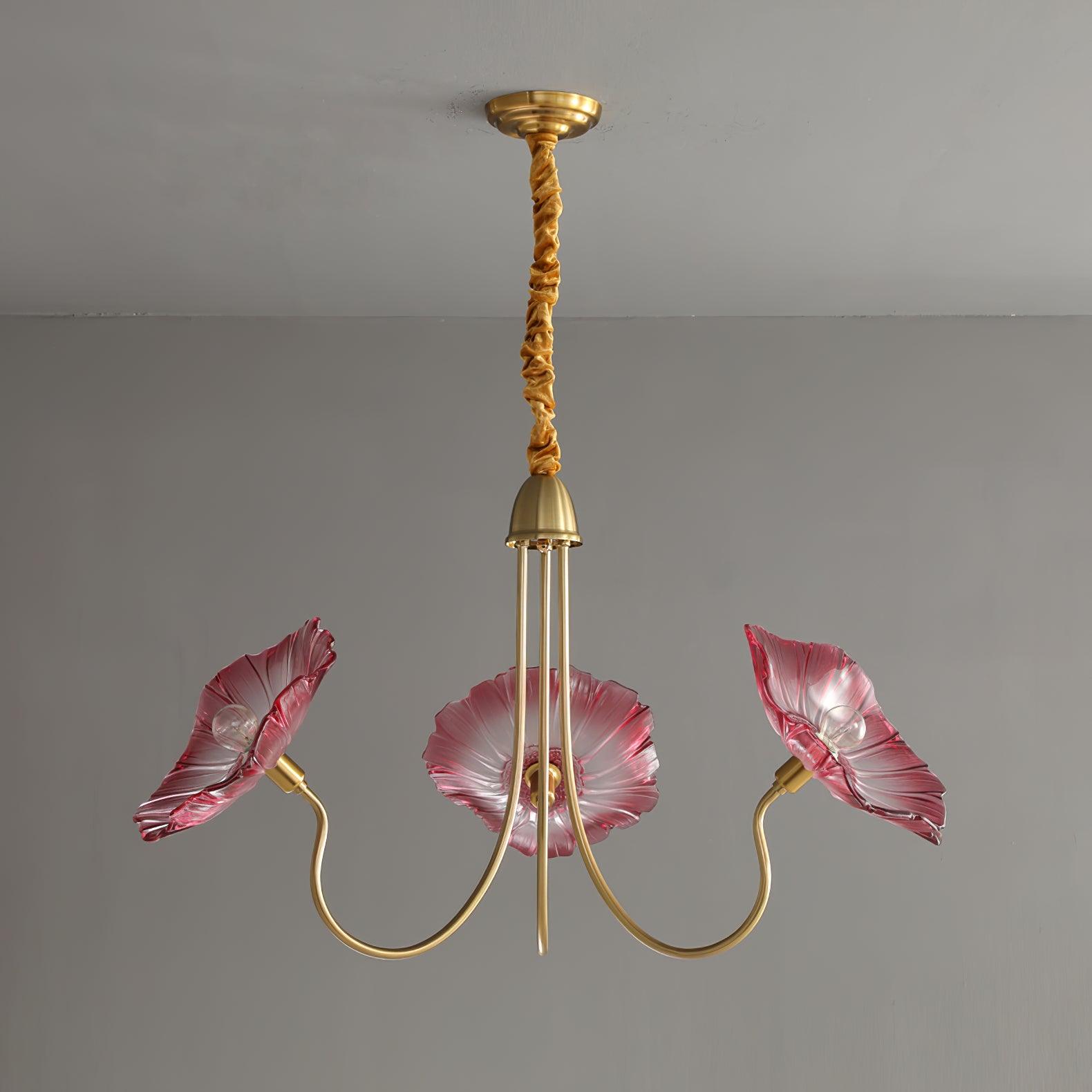 Lustra Chandelier Lotus Leaf Glass - Letslighting