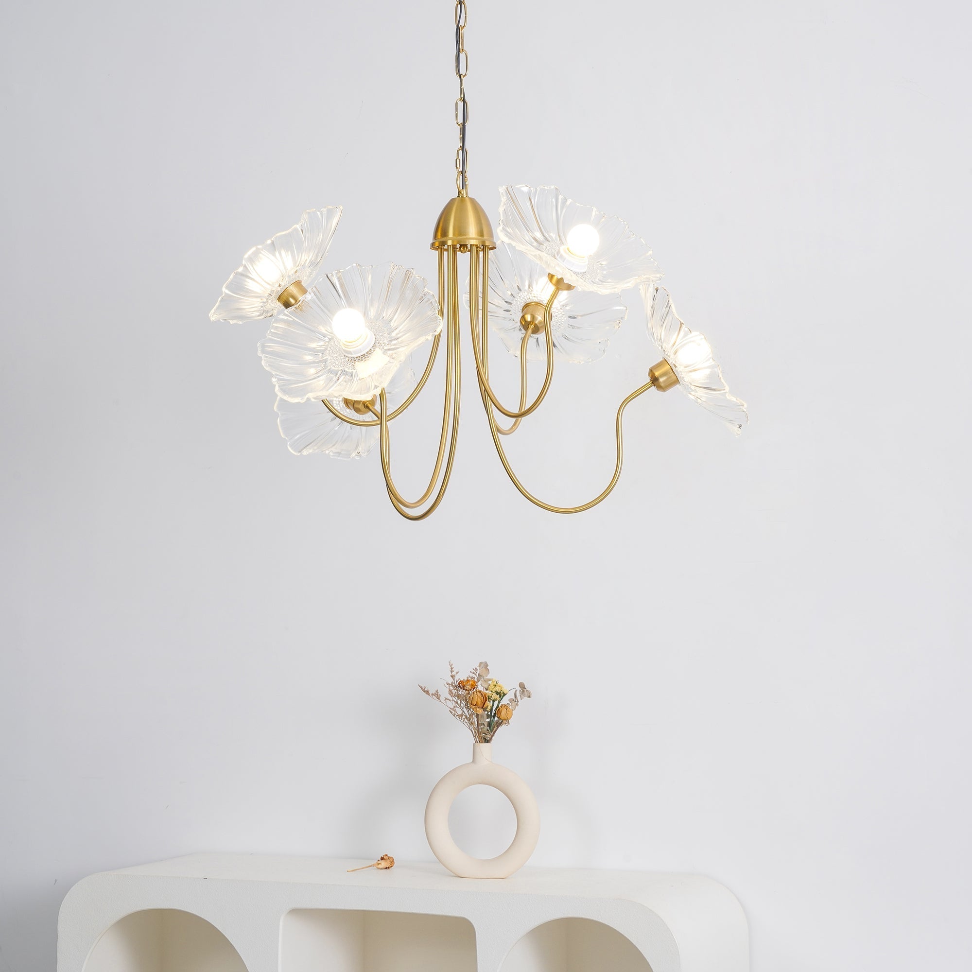 Lustra Chandelier Lotus Leaf Glass - Letslighting