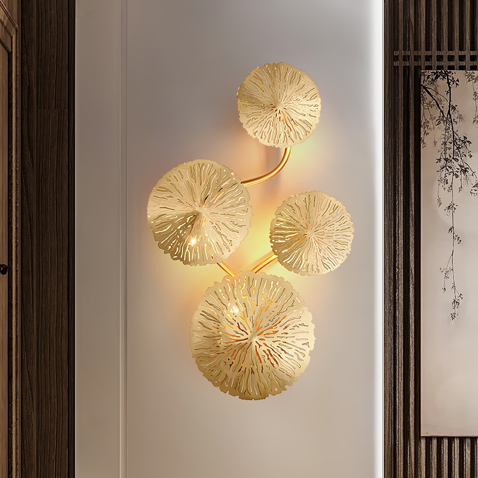 Lustra Wall Lamp Lotus Leaf Brass - Letslighting