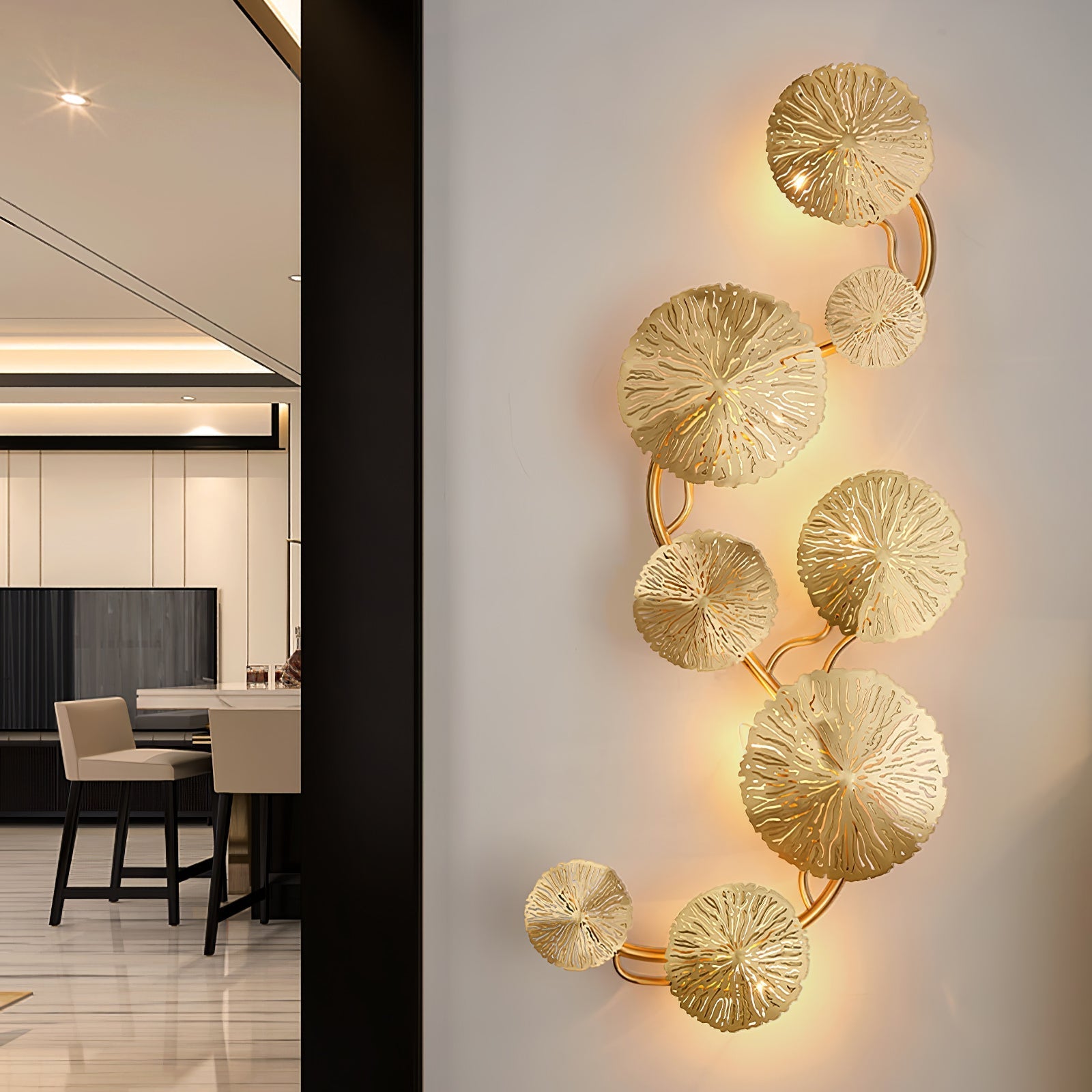 Lustra Wall Lamp Lotus Leaf Brass - Letslighting