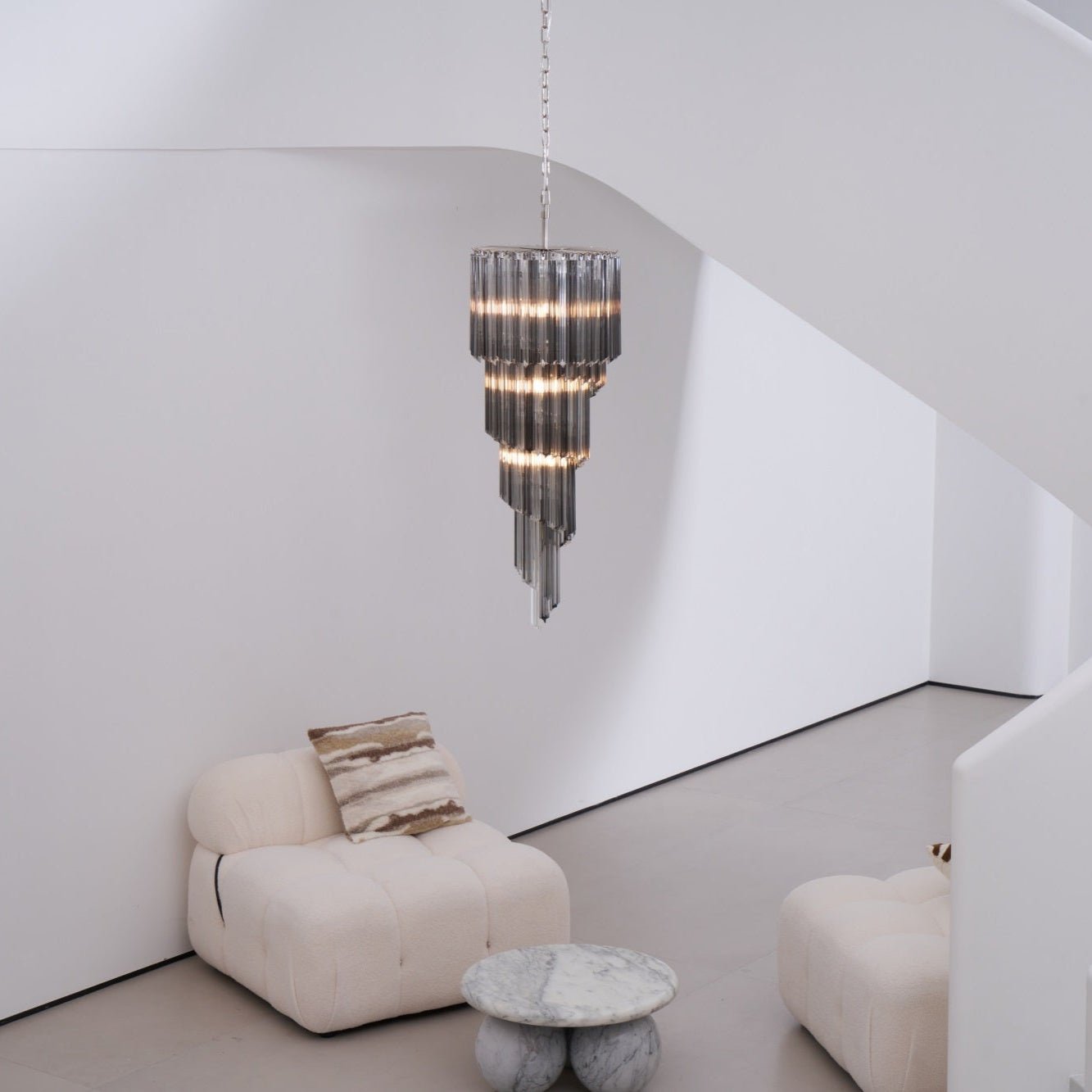 Aurora Chandelier Smoked Glass Spiral - Letslighting